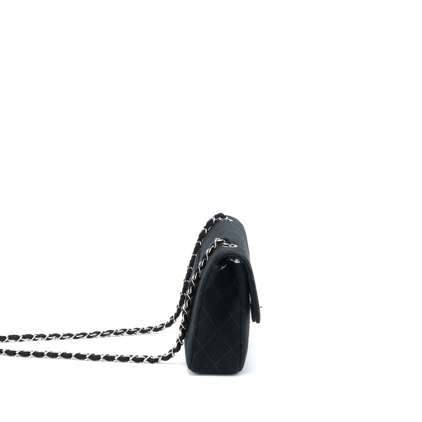 Chanel  Medium Single Flap Bag Fabric Black
