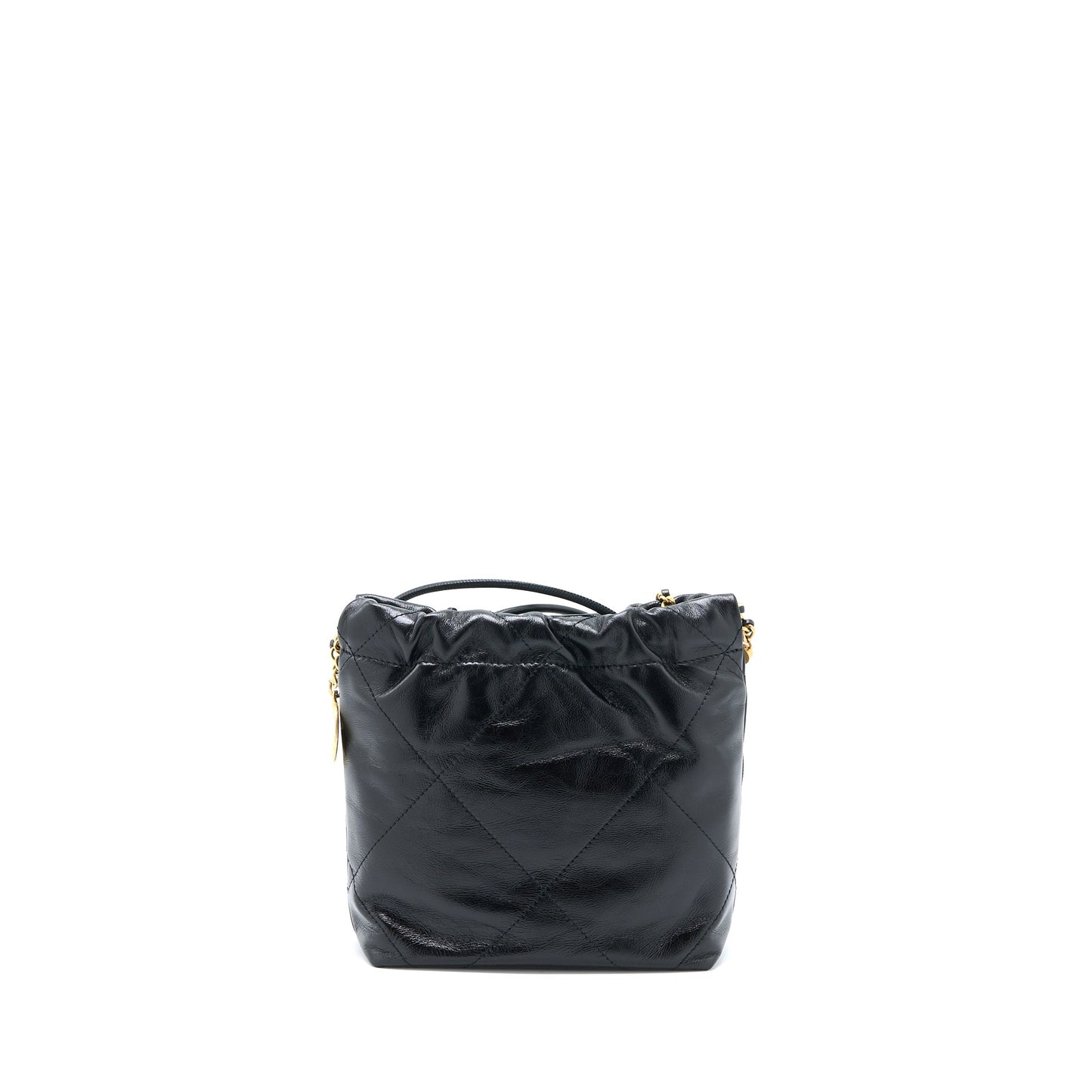 Chanel 23S Mini 22 Bag with Pearl Shiny Calfskin Black  (Microchip)