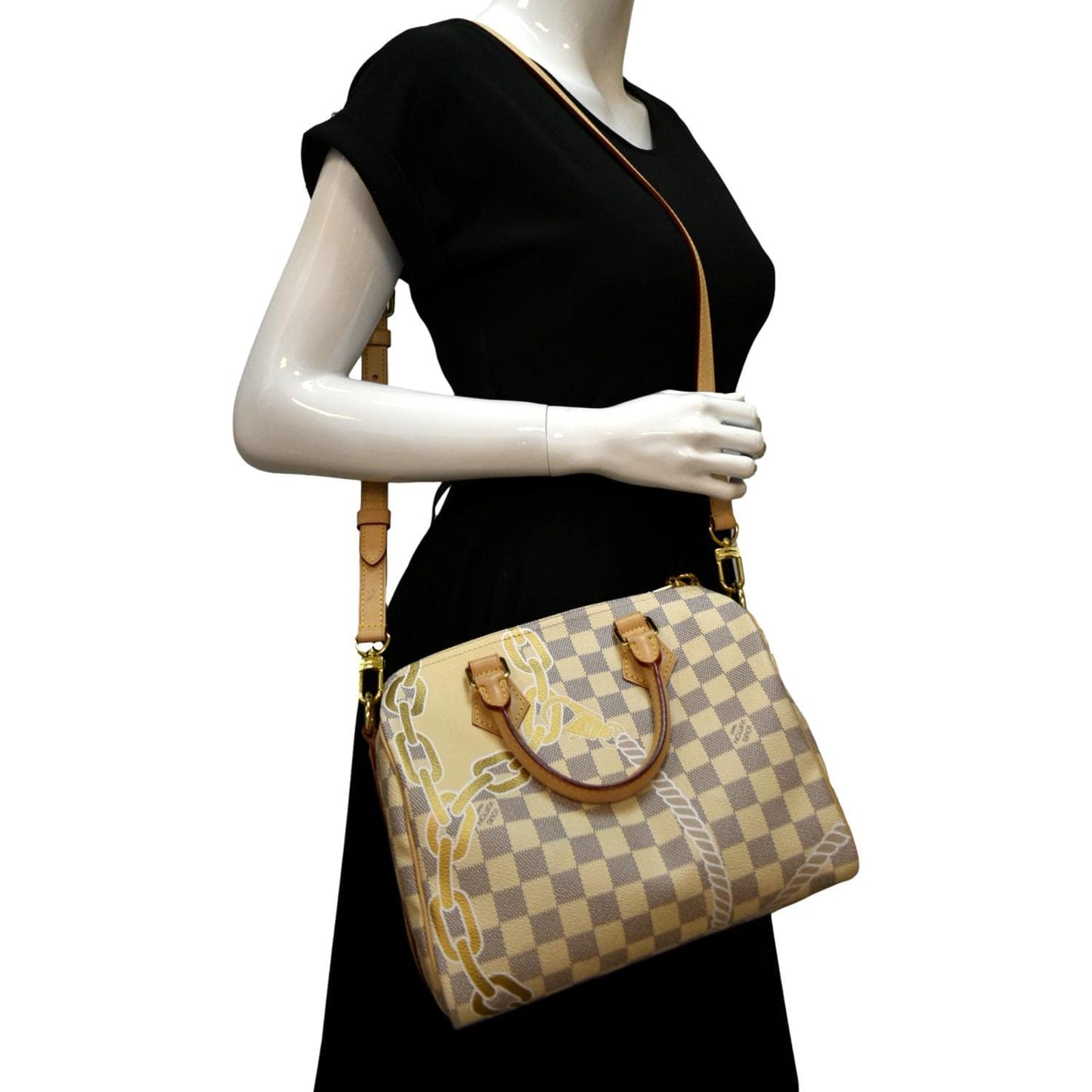 LOUIS VUITTON Nautical  25 Bandouliere Damier Azur Shoulder Bag White