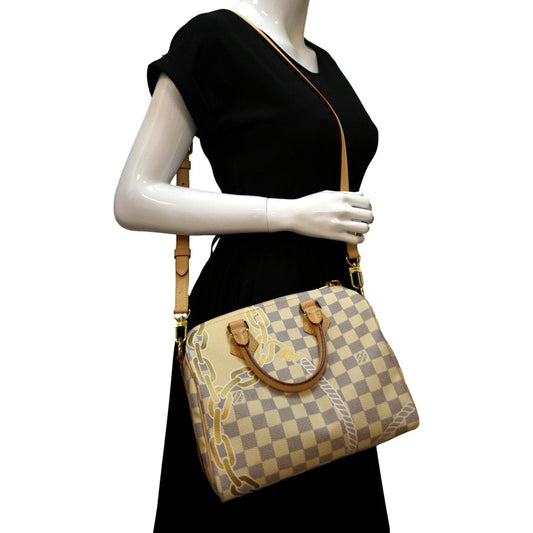 LOUIS VUITTON Nautical  25 Bandouliere Damier Azur Shoulder Bag White