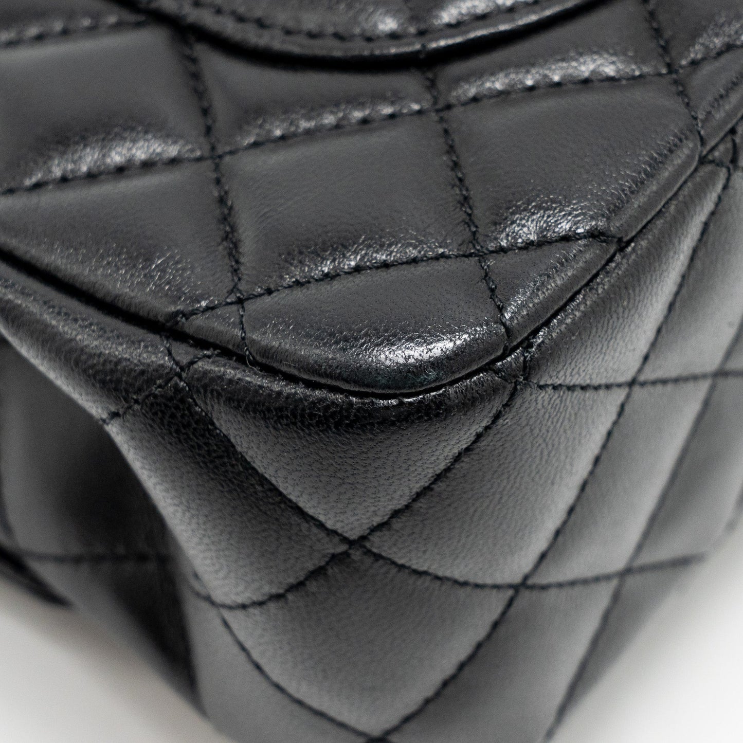 Chanel 23a Crystal Top Handle Flap Bag Shiny Lambskin Black L(microchip)