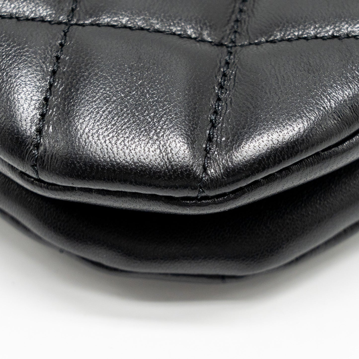 Chanel 24C Quilted Small Messenger Bag Black Lambskin  (Microchip)