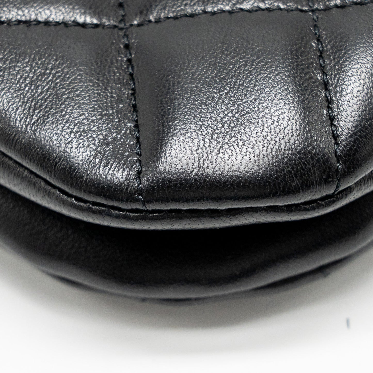 Chanel 24C Quilted Small Messenger Bag Black Lambskin  (Microchip)