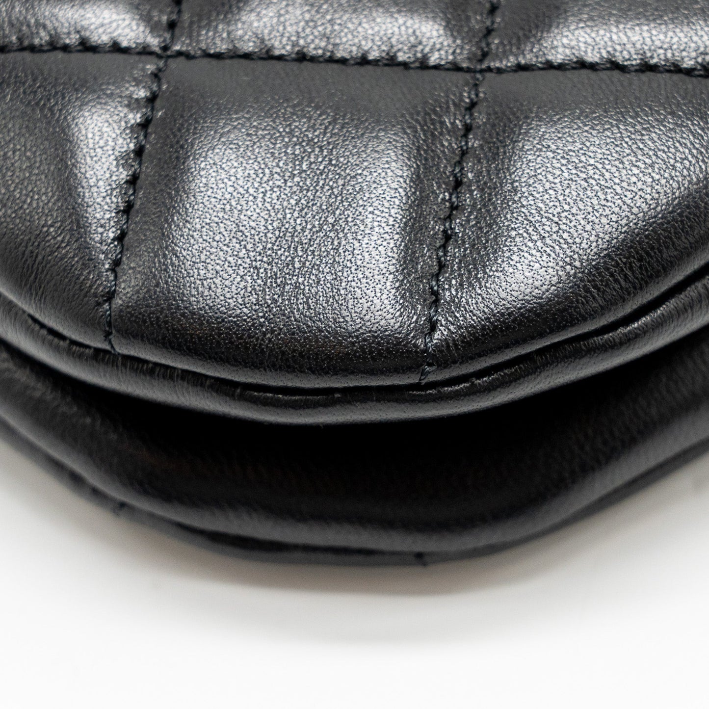 Chanel 24C Quilted Small Messenger Bag Black Lambskin  (Microchip)