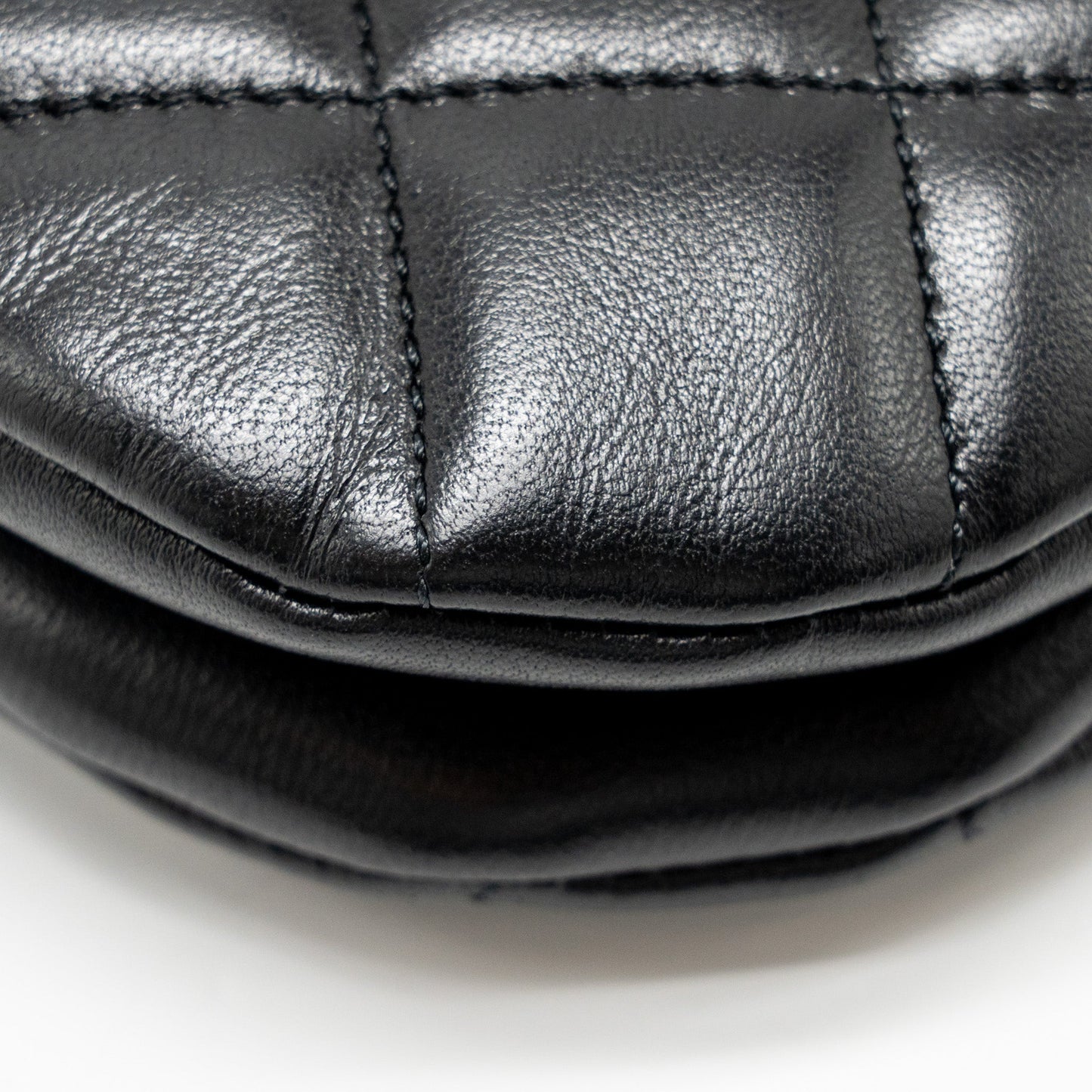 Chanel 24C Quilted Small Messenger Bag Black Lambskin  (Microchip)