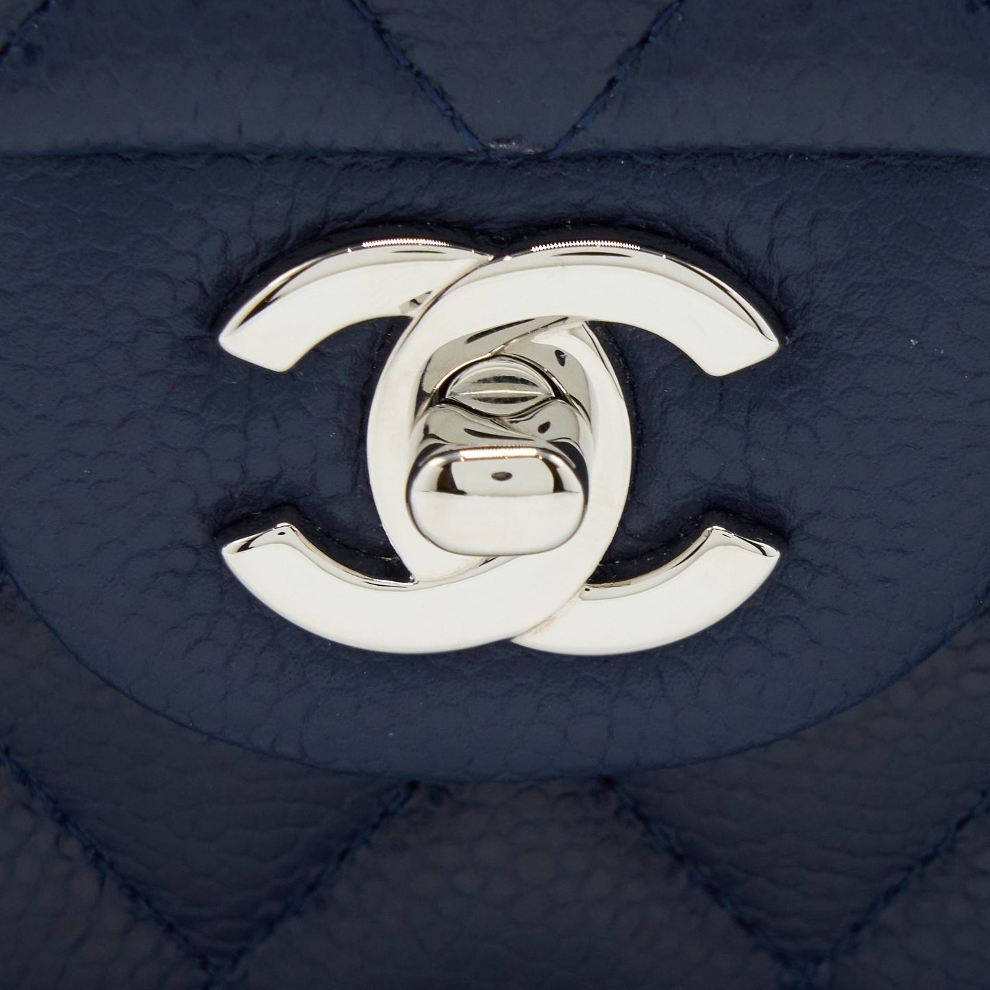 Chanel Medium Classic Double Flap Bag Caviar Navy Blue