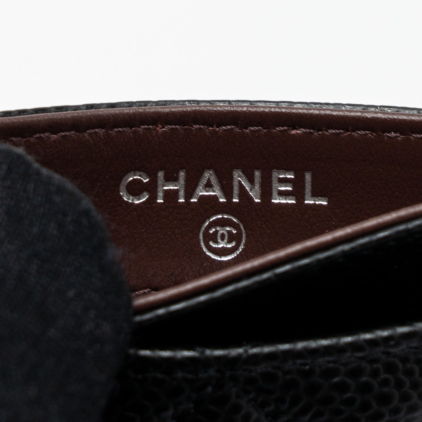 Chanel classic card holder caviar black