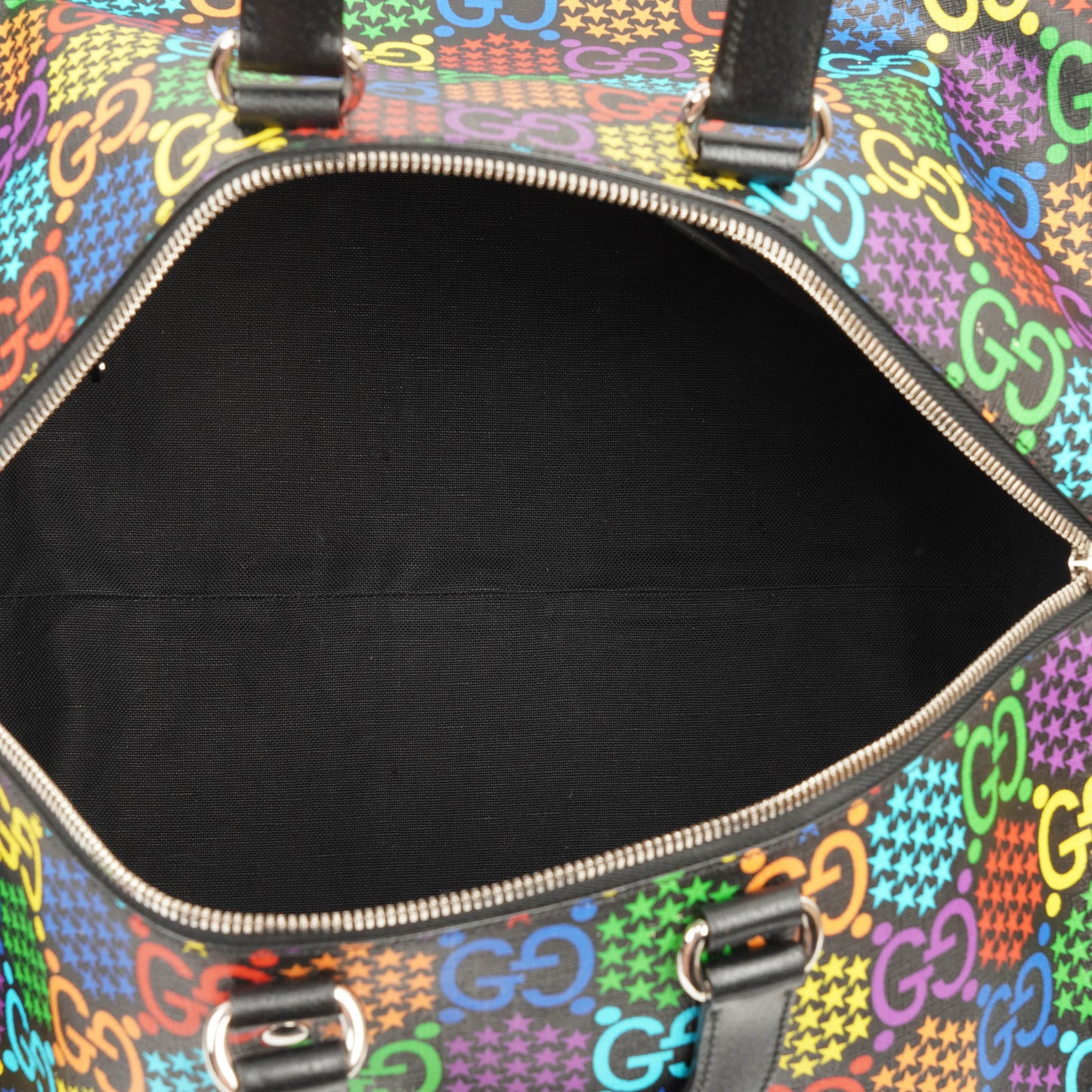 Gucci Psychedelic Black Multicolor GG Supreme Monogram Duffle Backpack