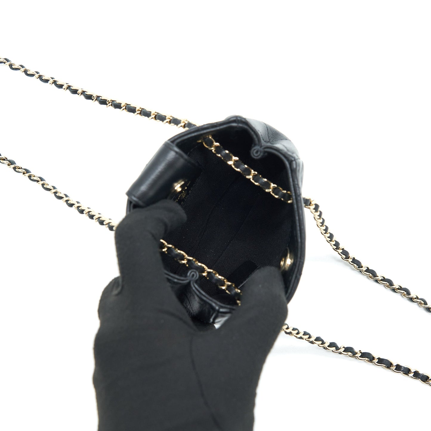 Chanel 22C Mini Crossbody Pouch Lambskin Black L