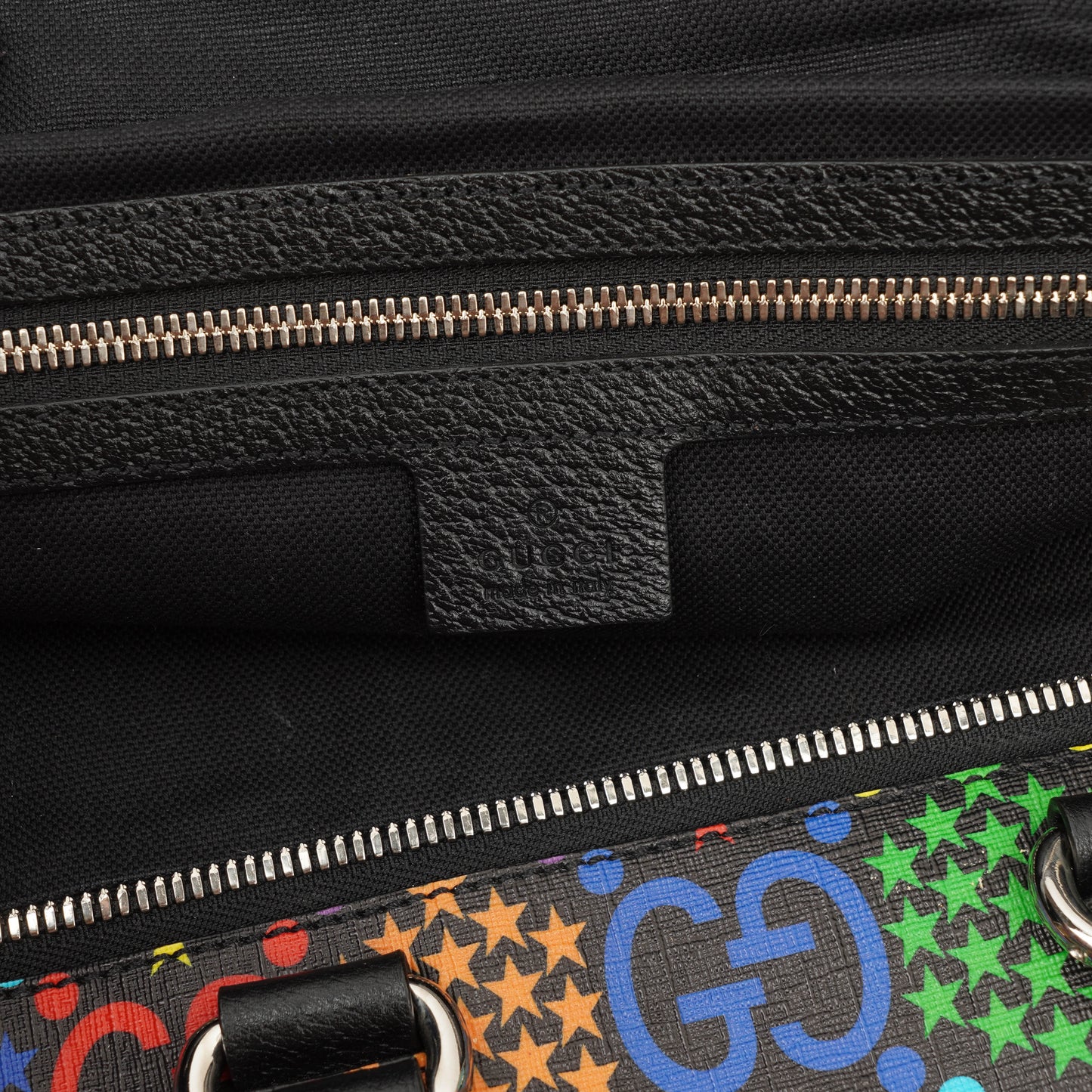 Gucci Psychedelic Black Multicolor GG Supreme Monogram Duffle Backpack