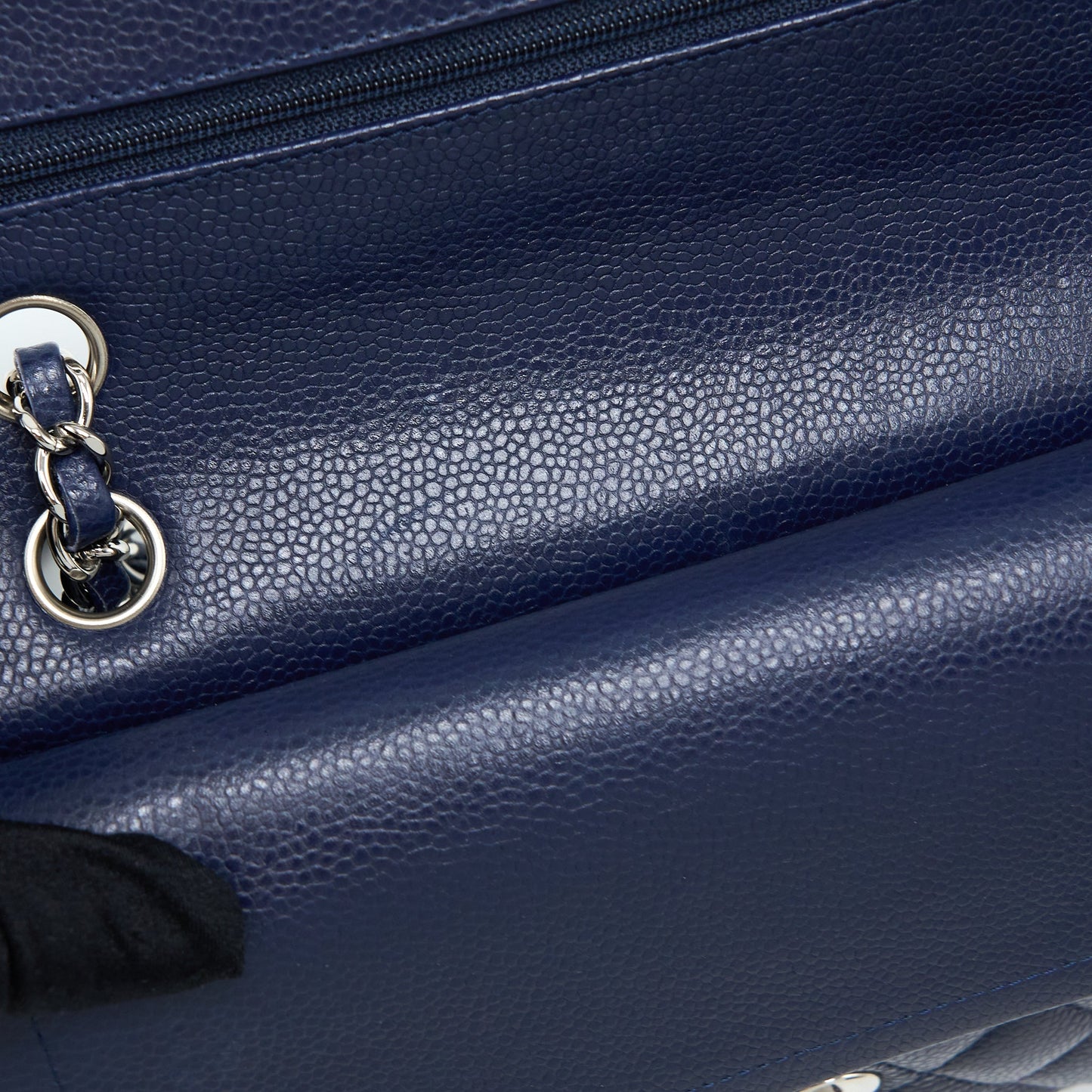 Chanel Medium Classic Double Flap Bag Caviar Navy Blue