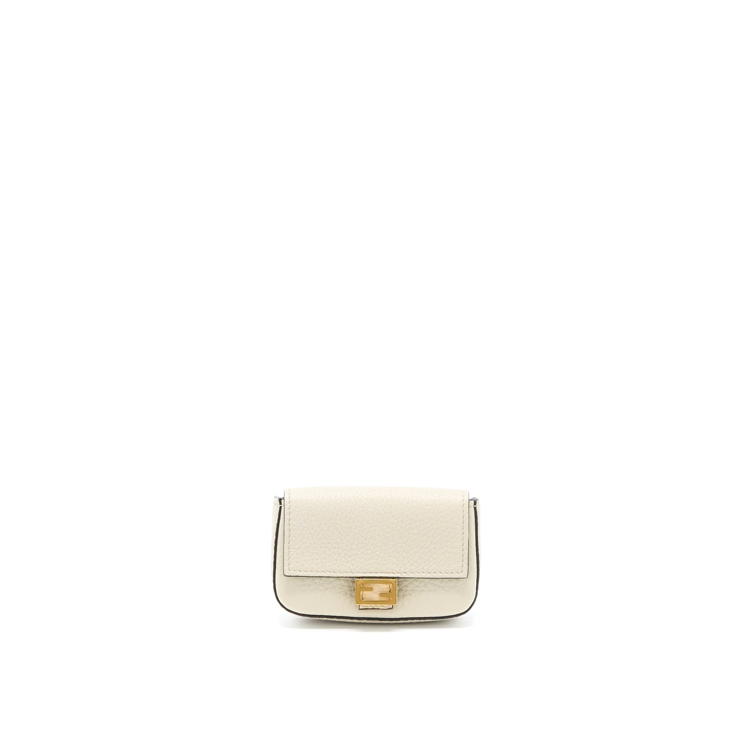 Fendi Micro Baguette Purse Charm Calfskin Cream