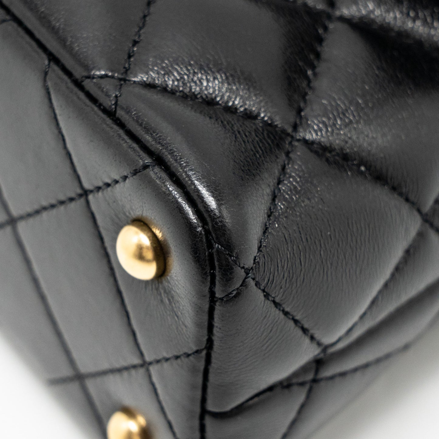 Chanel 25p Top Handle Flap Bag Shiny Lambskin Black (microchip)