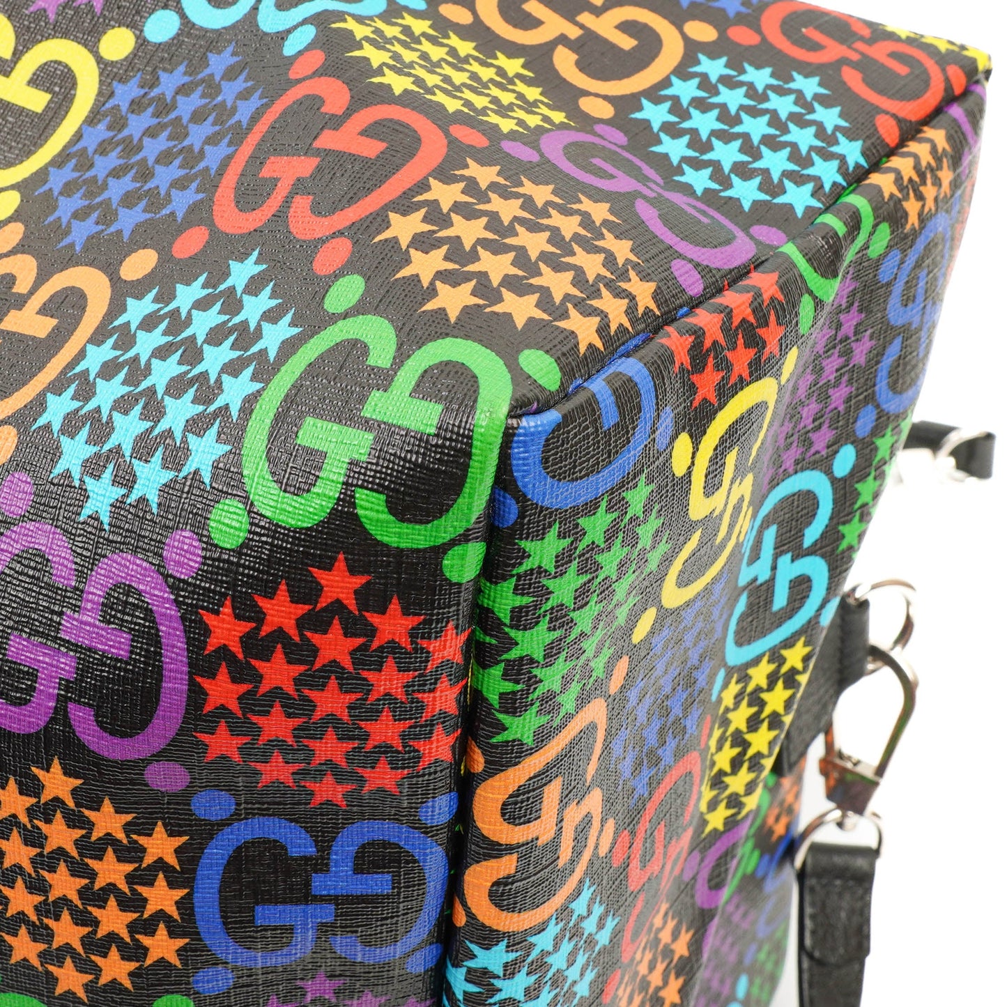 Gucci Psychedelic Black Multicolor GG Supreme Monogram Duffle Backpack