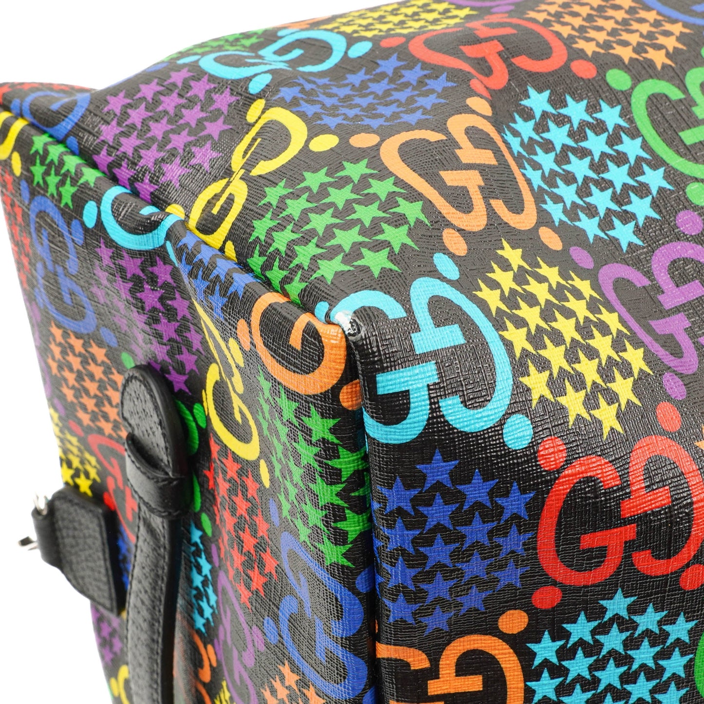 Gucci Psychedelic Black Multicolor GG Supreme Monogram Duffle Backpack
