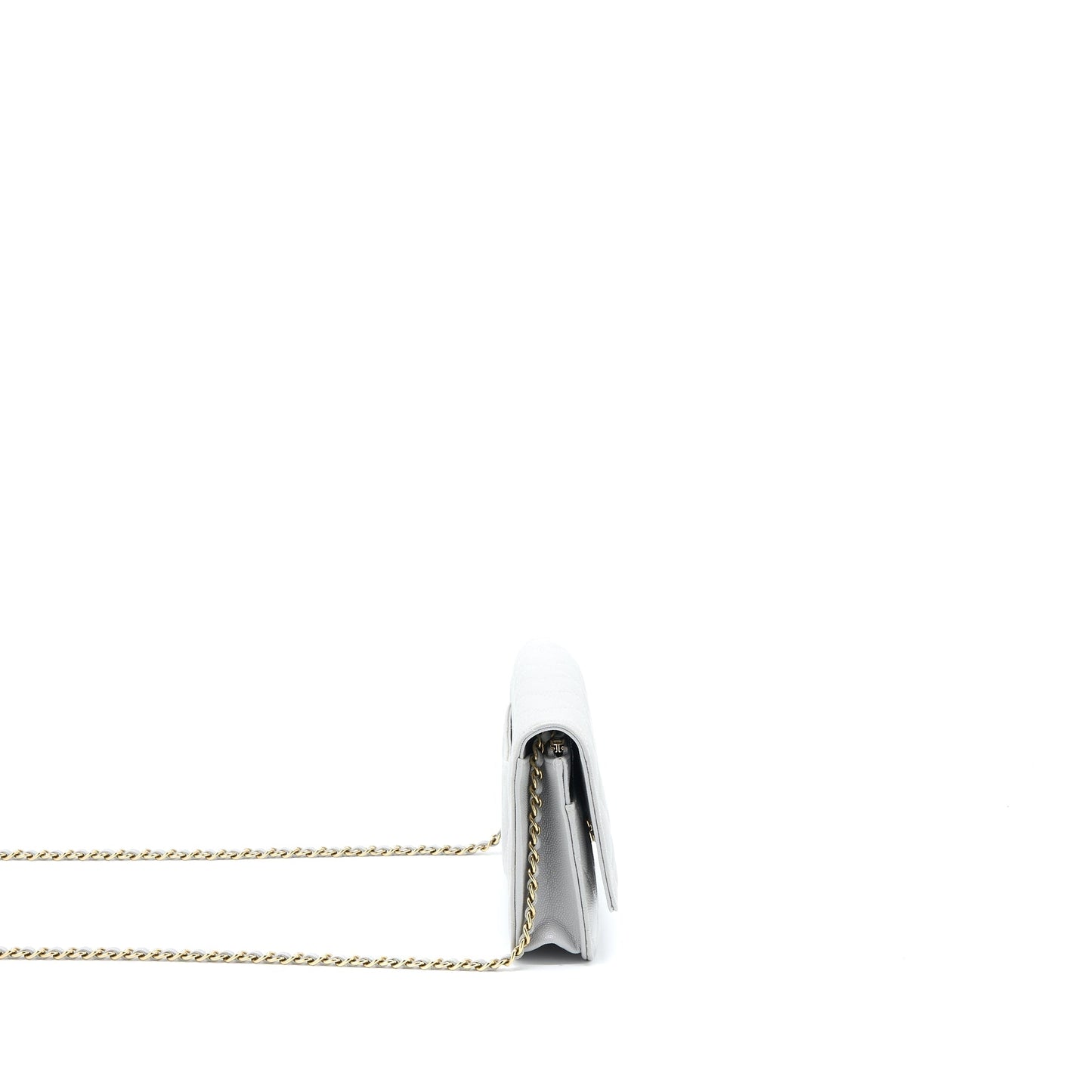 Chanel Classic Wallet on Chain Caviar Light Grey L (Microchip)