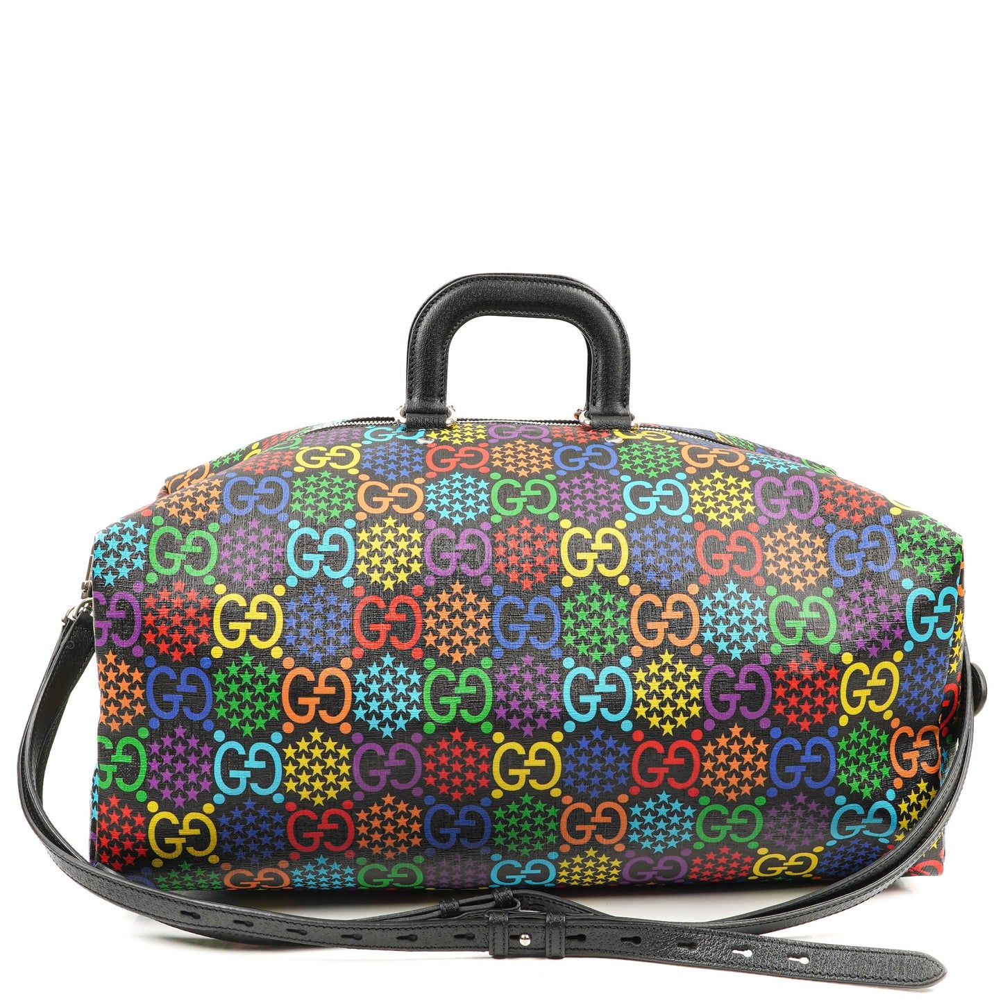 Gucci Psychedelic Black Multicolor GG Supreme Monogram Duffle Backpack