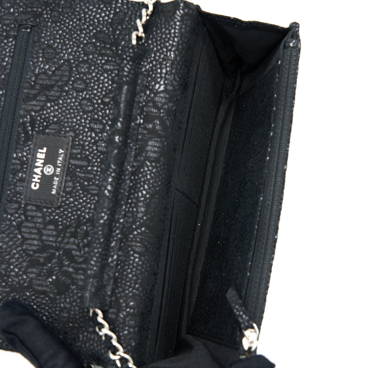 Chanel Seasonal Wallet On Chain Fabric Black