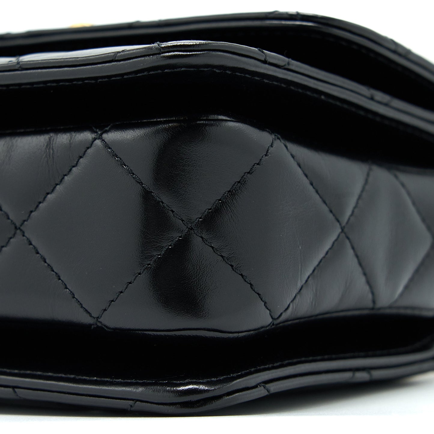 Chanel 23p Flap Bag with Top Handle Shiny Calfskin Black  (Microchip)