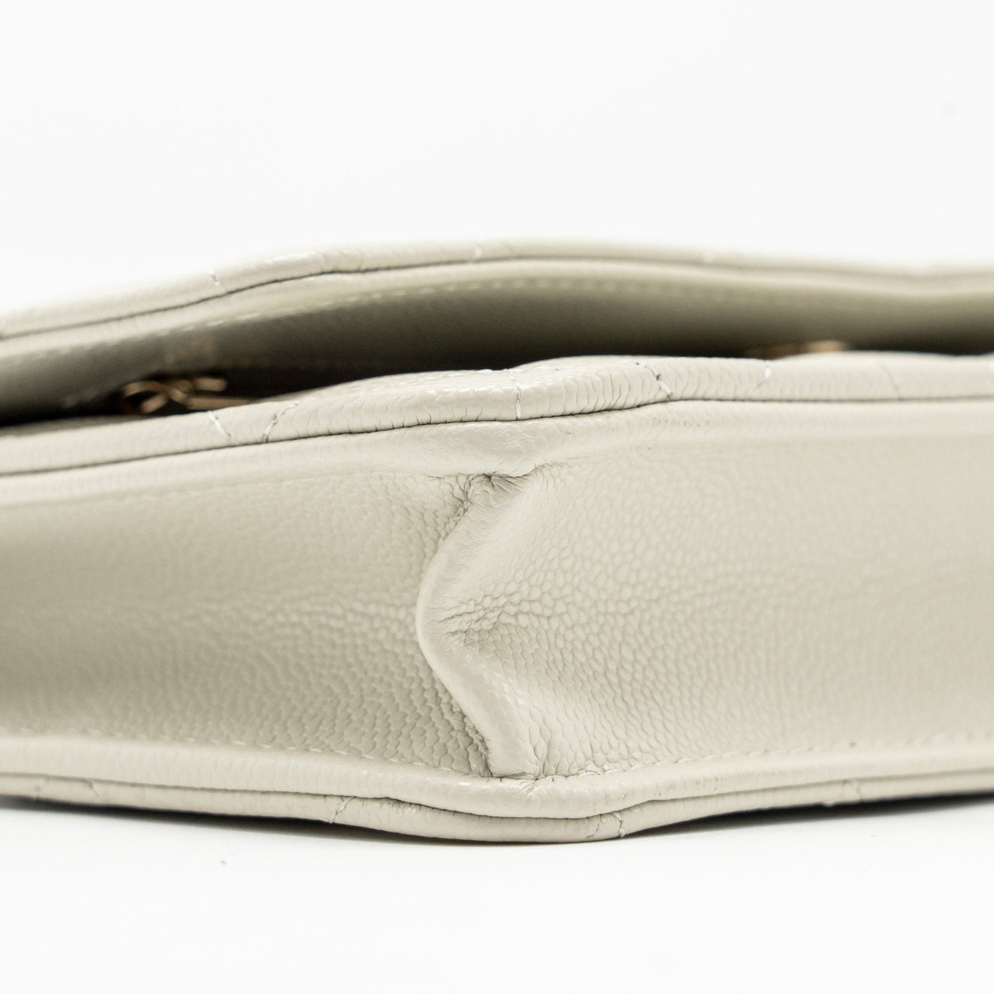 Chanel Classic Wallet on Chain Caviar Creamy White L(microchip)
