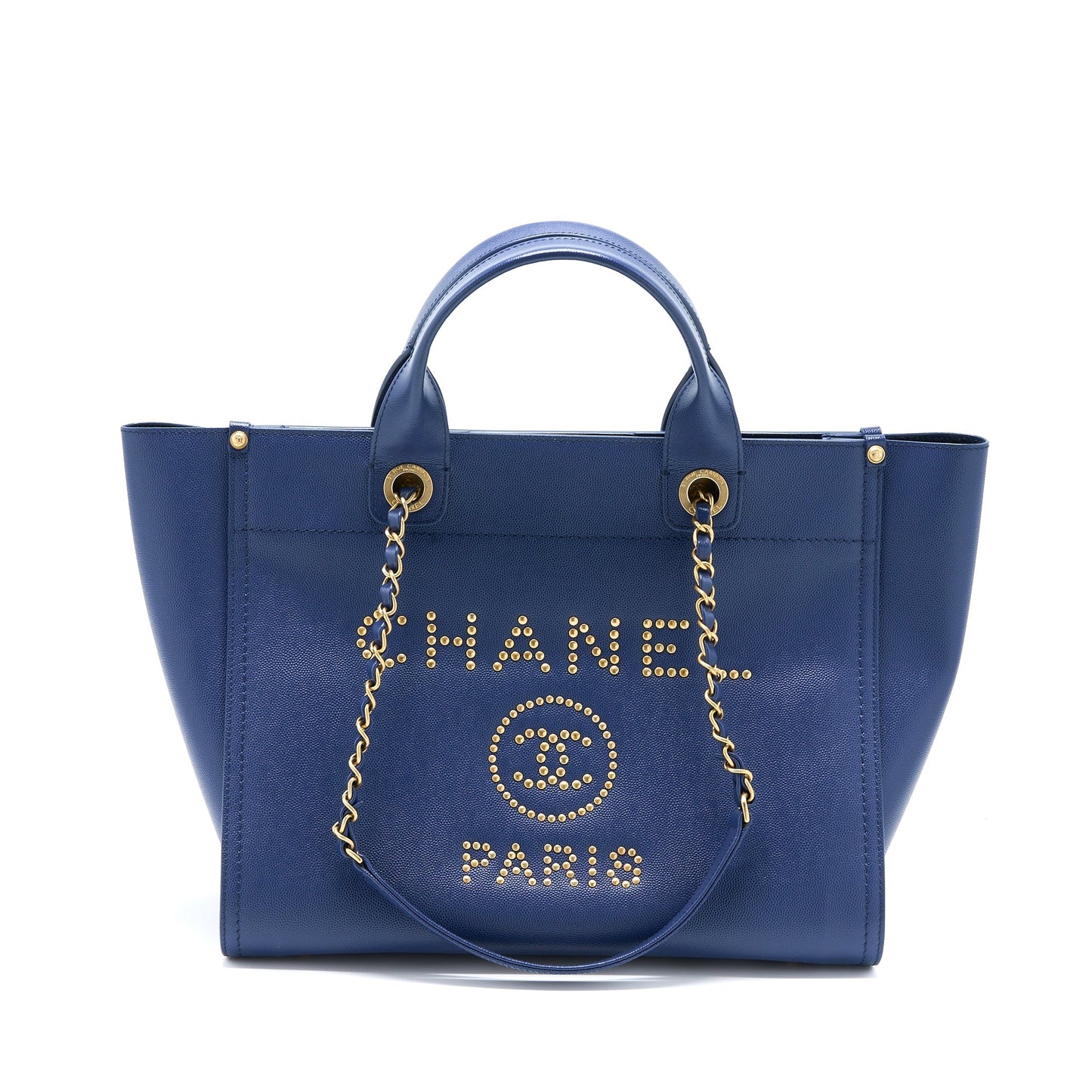 Chanel Deauville Tote Bag Grained Calfskin Navy