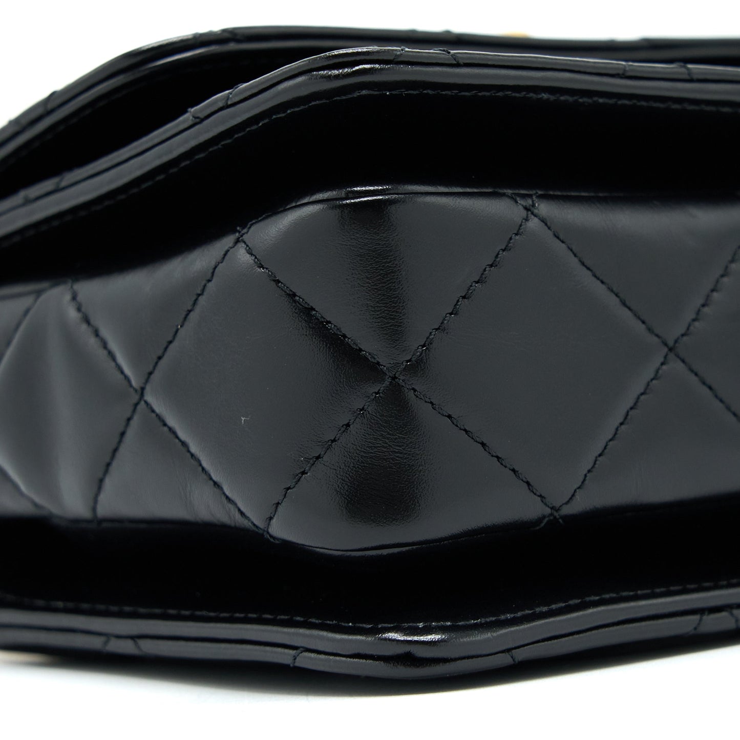Chanel 23p Flap Bag with Top Handle Shiny Calfskin Black  (Microchip)
