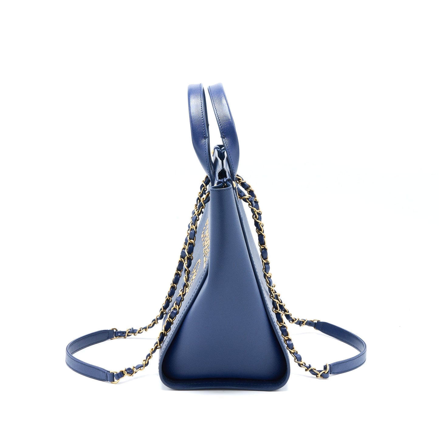Chanel Deauville Tote Bag Grained Calfskin Navy