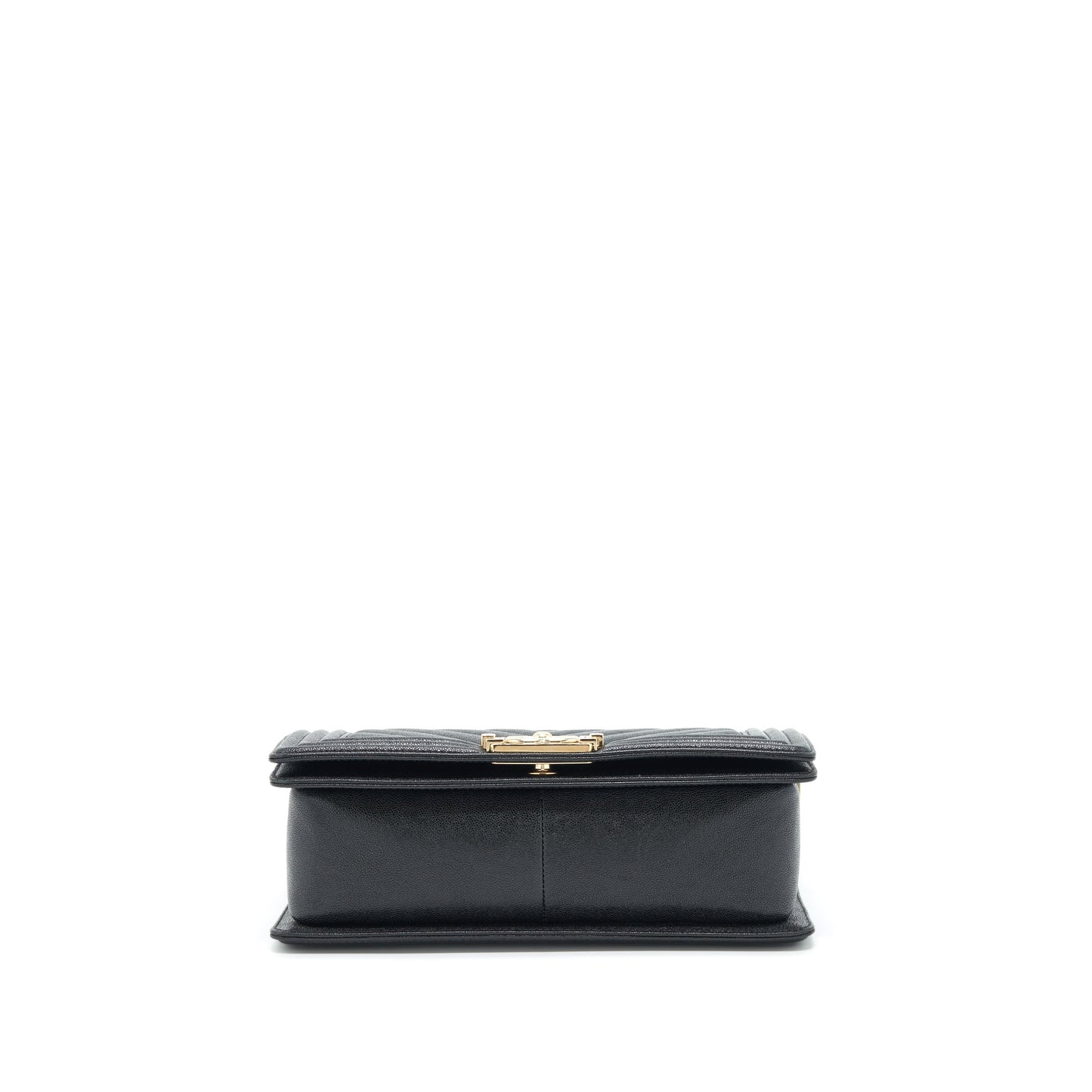 Chanel Medium Boy Chevron Caviar Black L