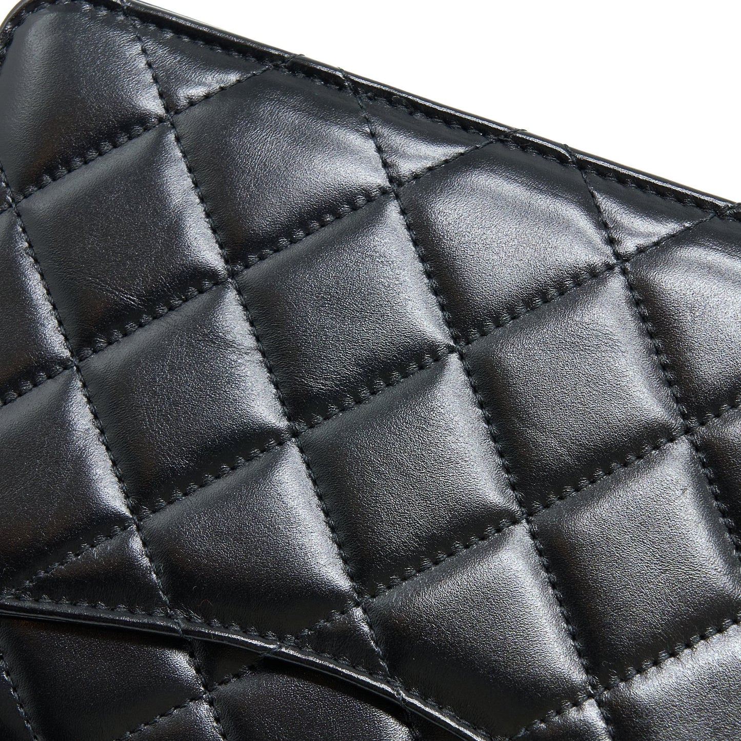 Chanel 23p Flap Bag with Top Handle Shiny Calfskin Black  (Microchip)