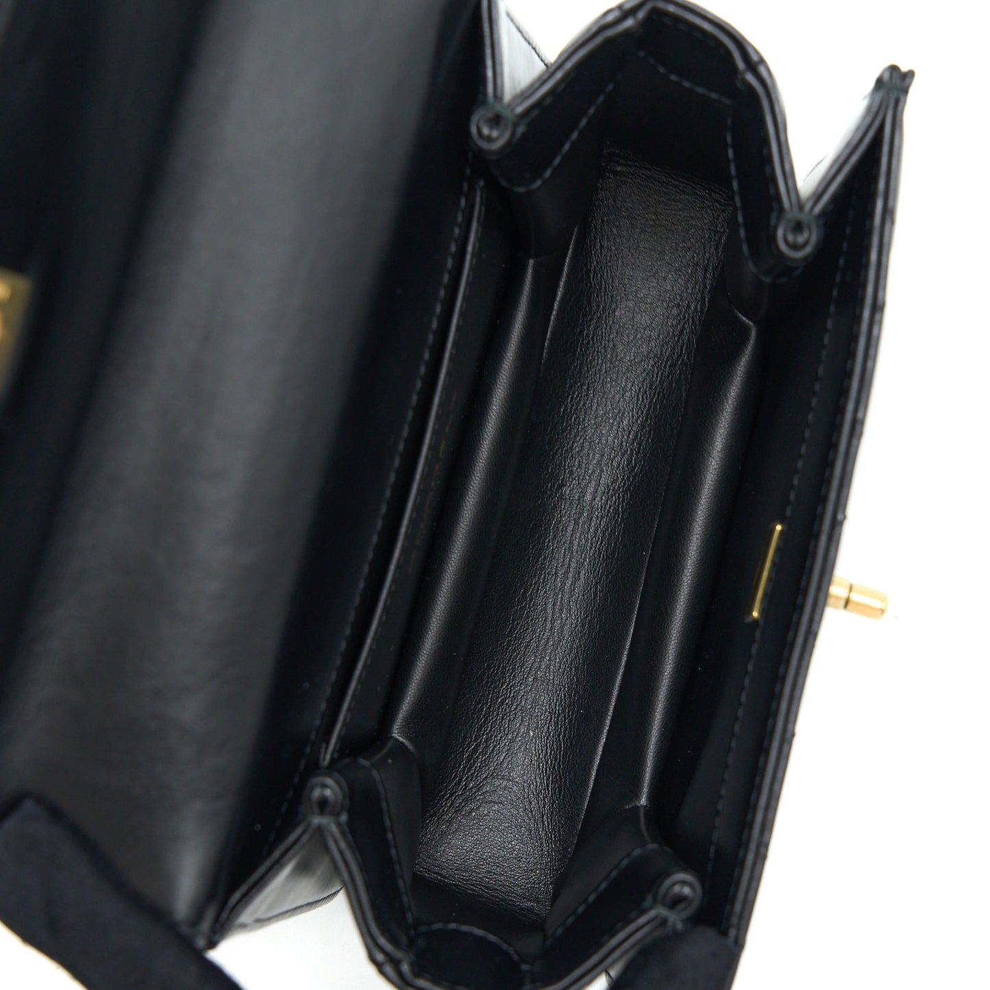 Chanel 23p Flap Bag with Top Handle Shiny Calfskin Black  (Microchip)