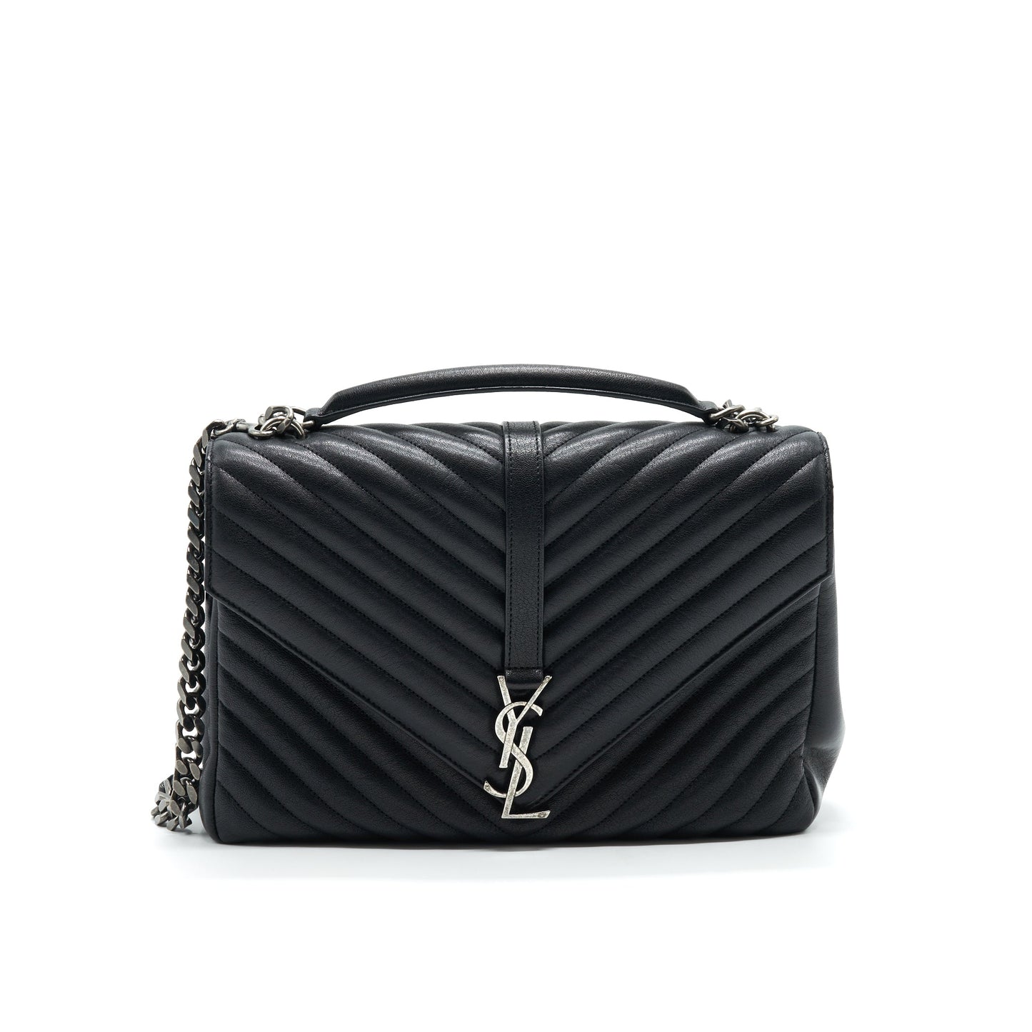 SAINT LAURENT / COLLEGE MATELASSE LEATHER BLACK