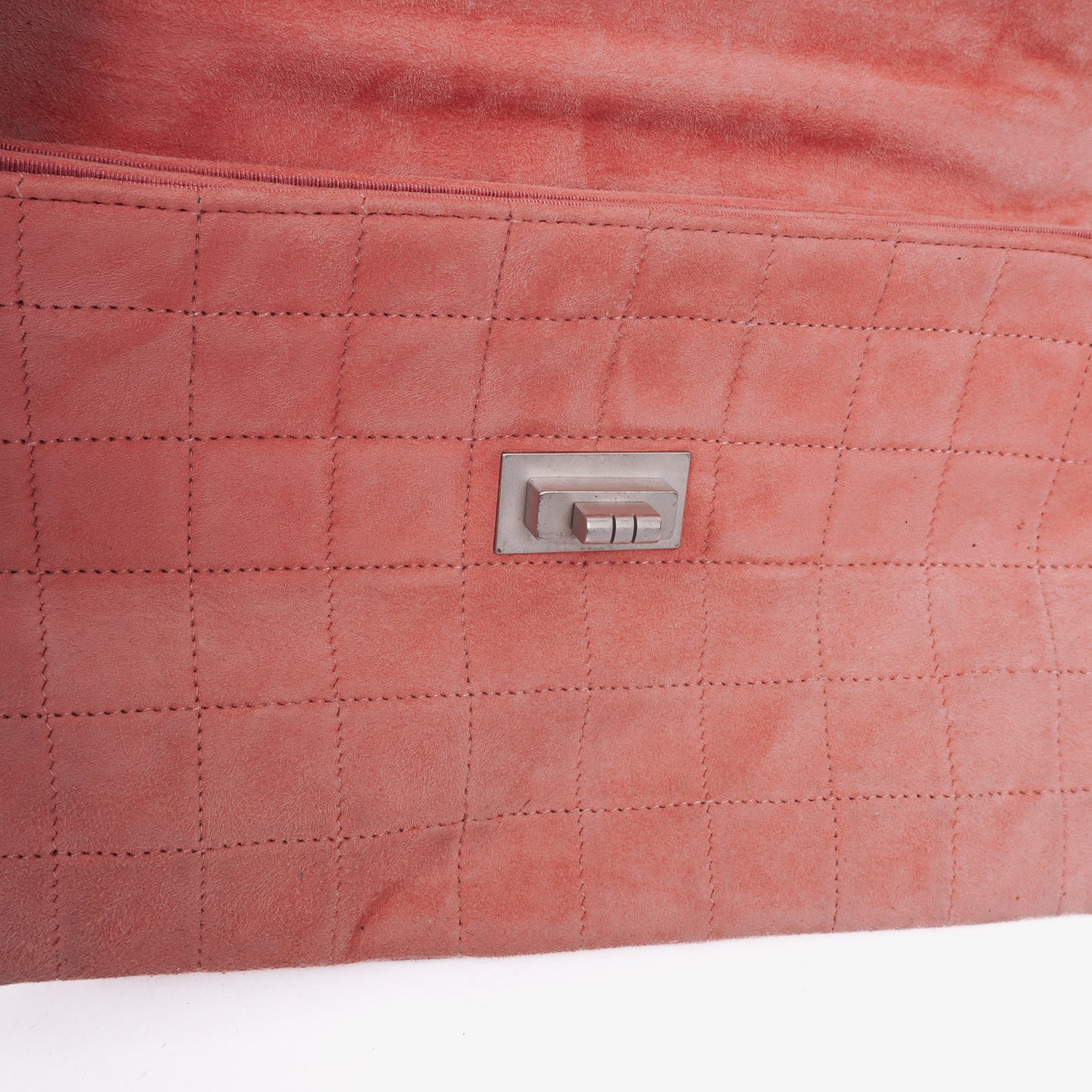 Chanel Pink Suede Chocolate Bar Mademoiselle Flap Bag