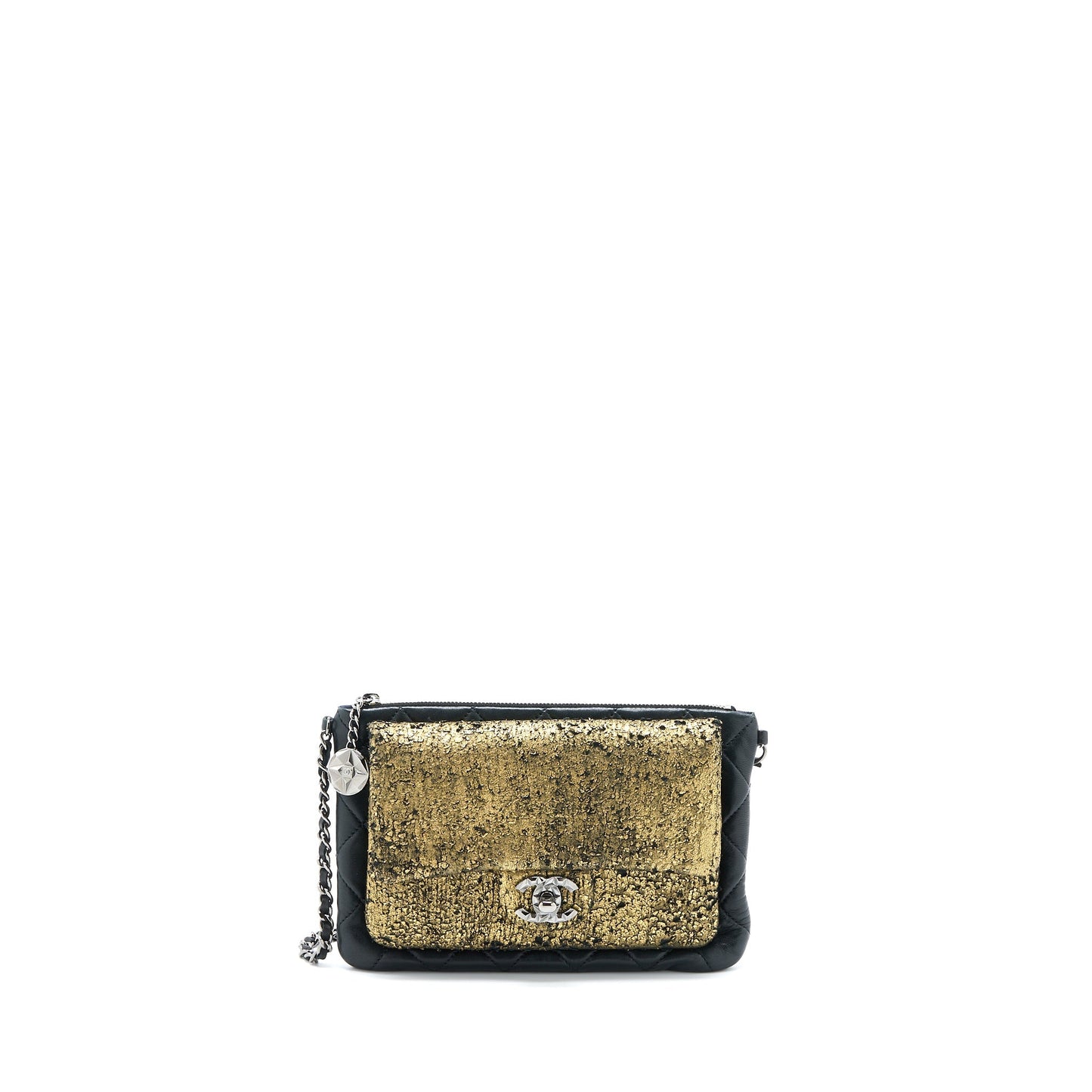 Chanel 12A Evening Bag Lambskin Black/Gold