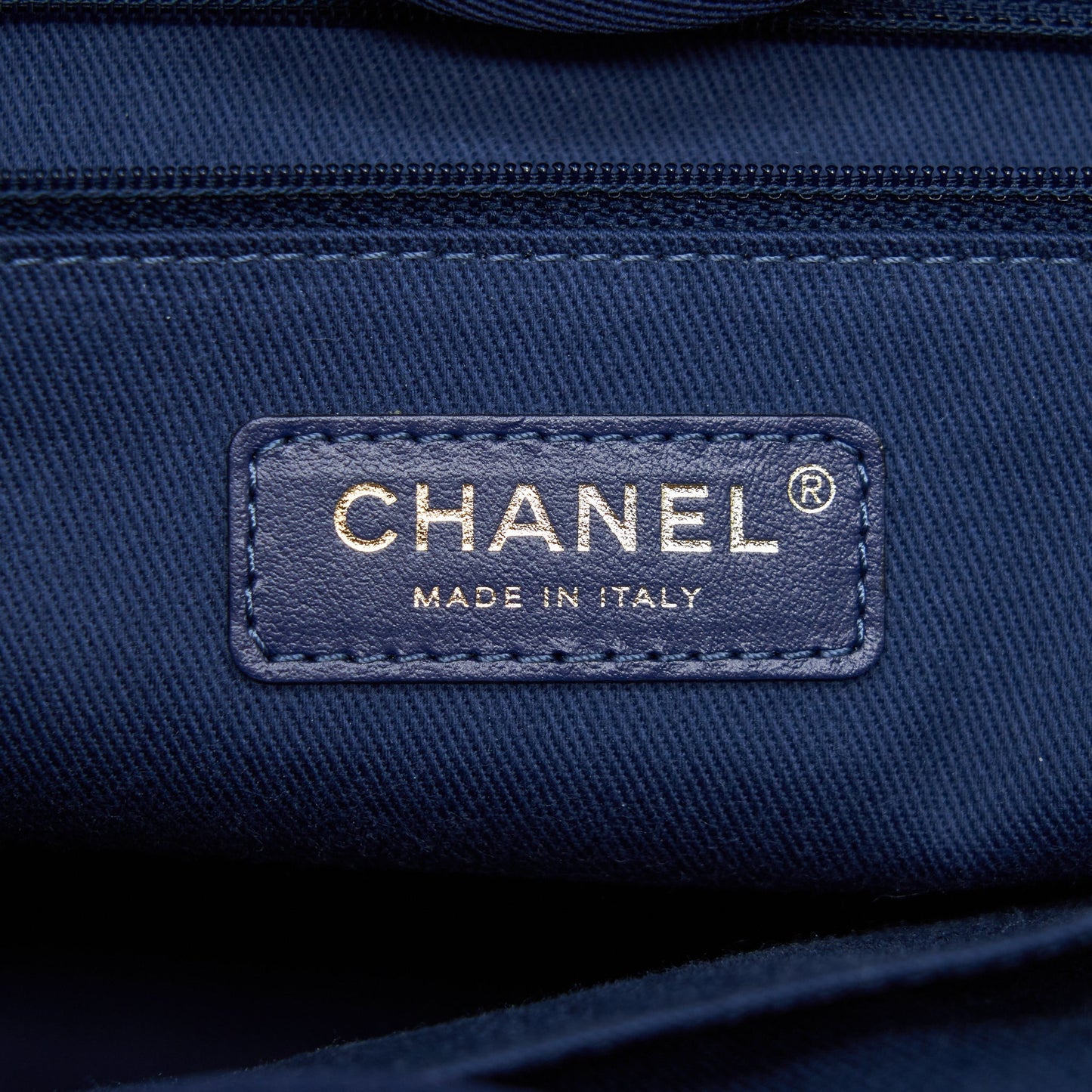 Chanel Deauville Tote Bag Canvas Dark Blue