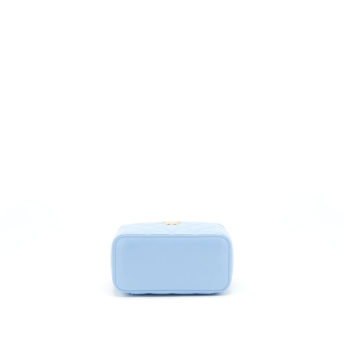 Chanel 22S Letter Handle Long Vanity With Chain Caviar Blue