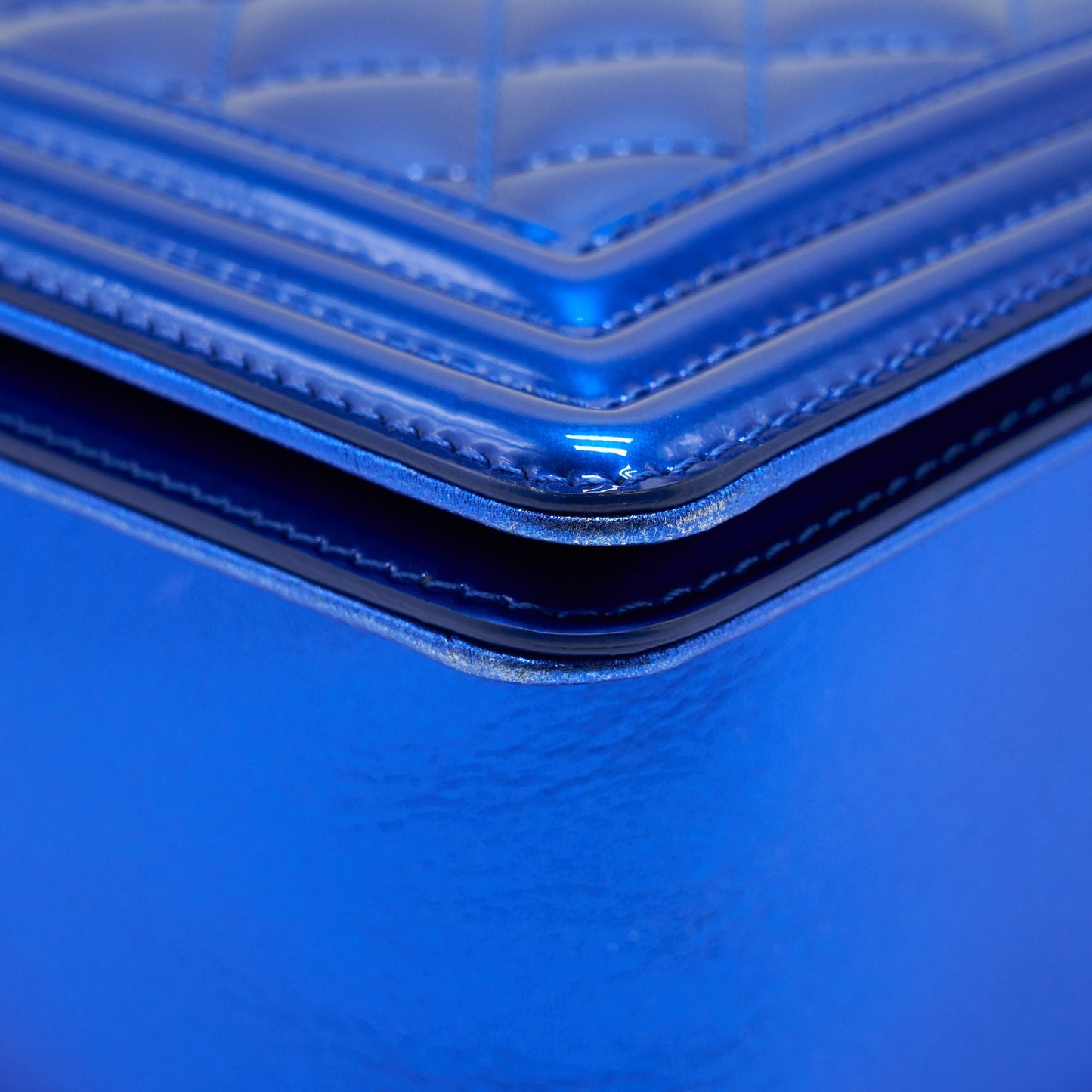 Chanel Medium Le-Boy Patent Electric Blue