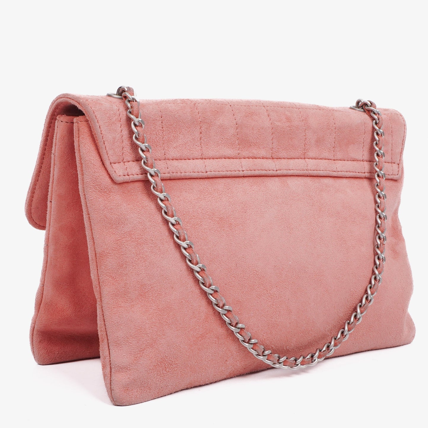 Chanel Pink Suede Chocolate Bar Mademoiselle Flap Bag