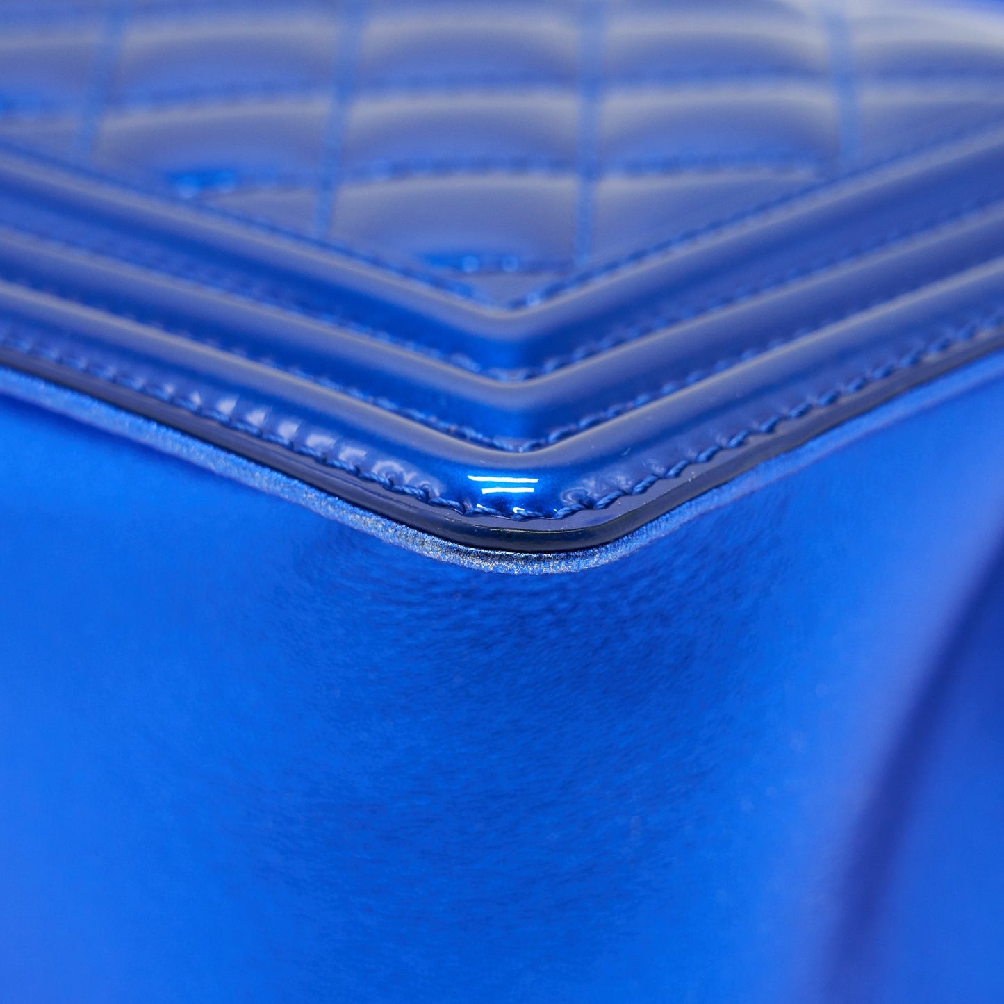 Chanel Medium Le-Boy Patent Electric Blue