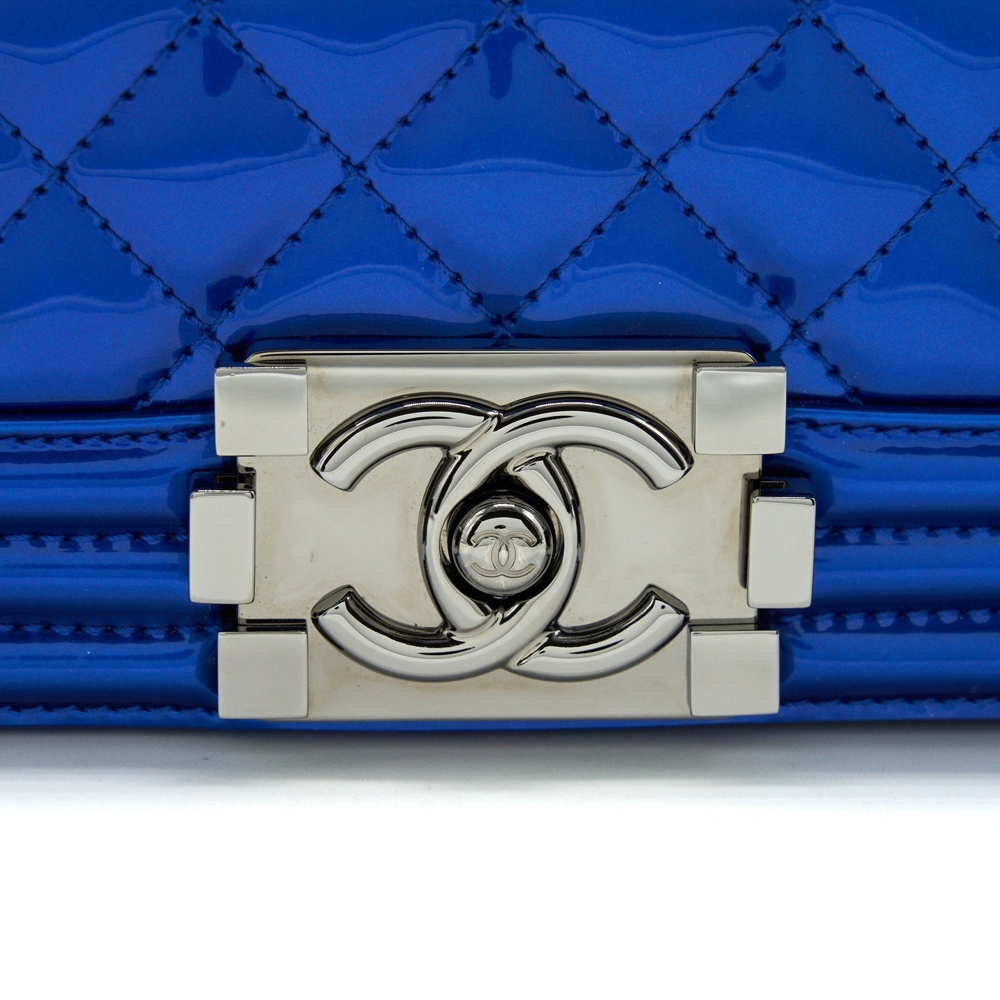 Chanel Medium Le-Boy Patent Electric Blue
