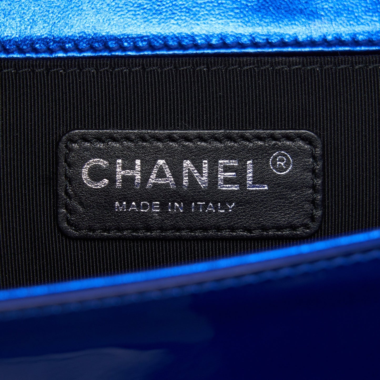 Chanel Medium Le-Boy Patent Electric Blue