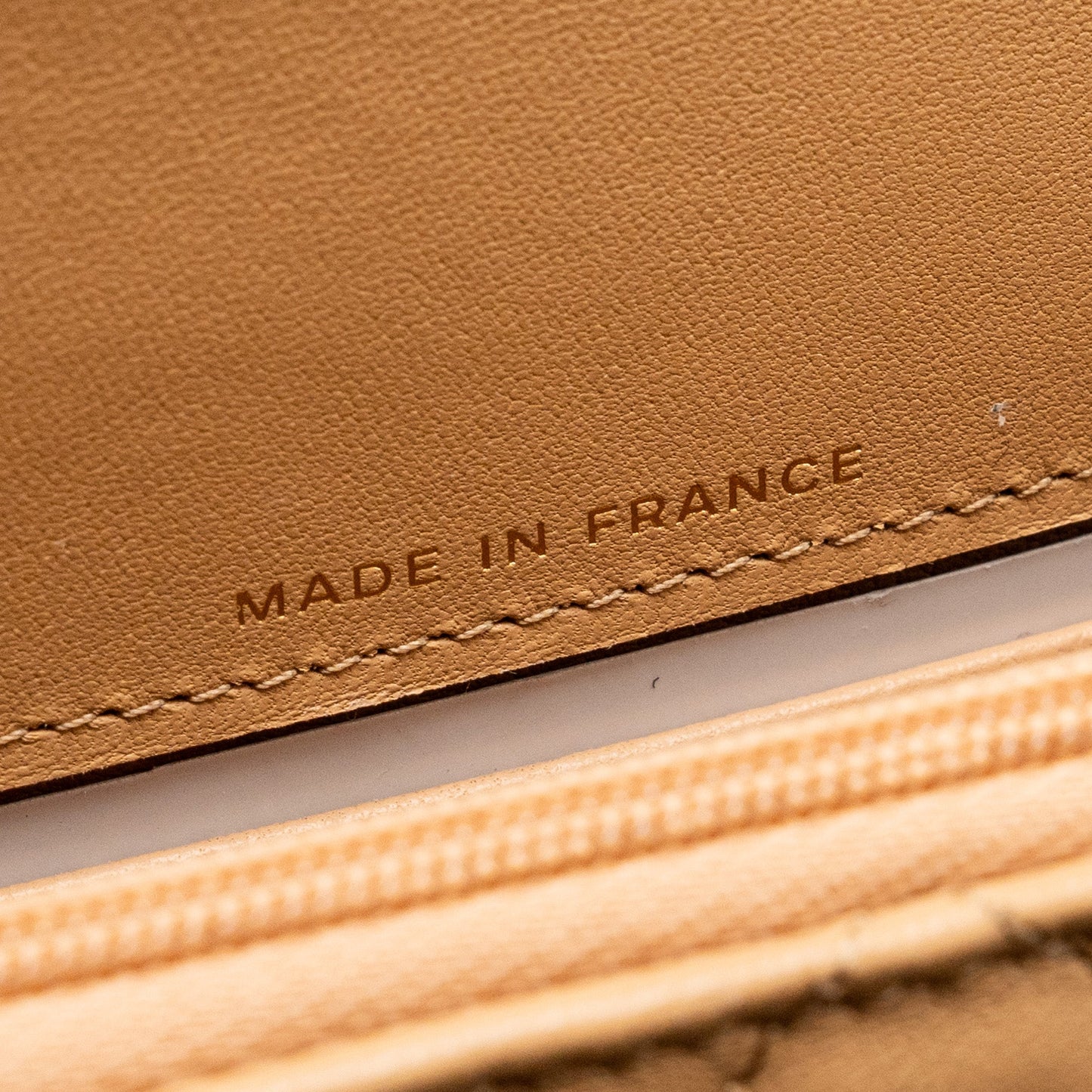 Chanel top handle mini flap clutch lambskin beige L (Microchip)
