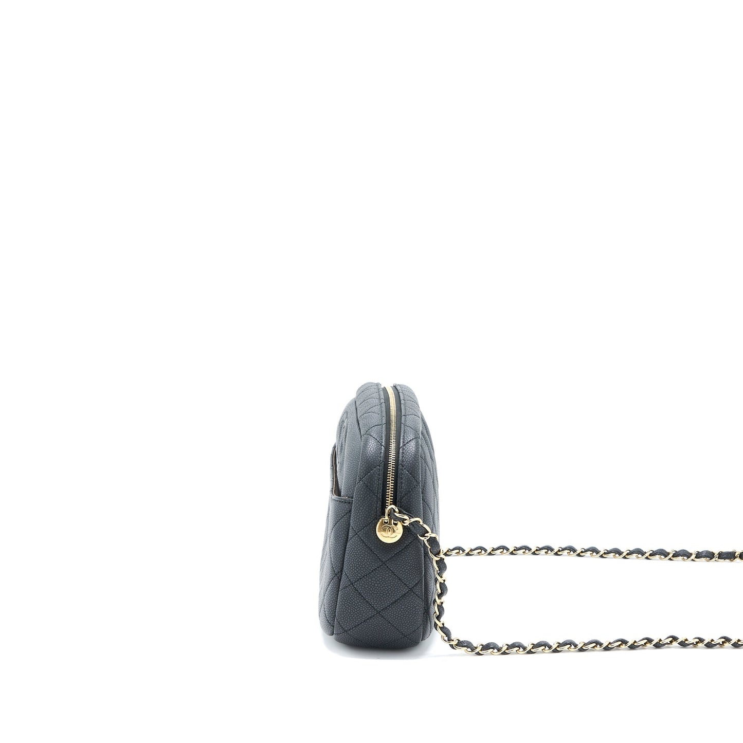 Chanel Large Camera Bag Grained Calfskin Dark Grey L