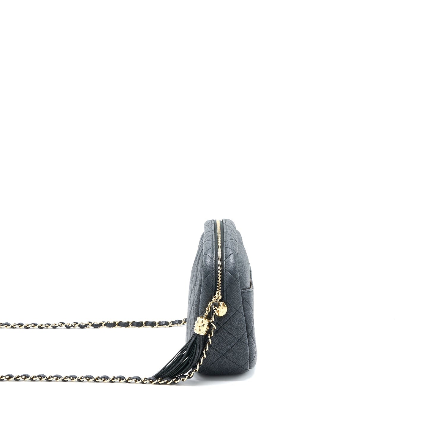 Chanel Large Camera Bag Grained Calfskin Dark Grey L