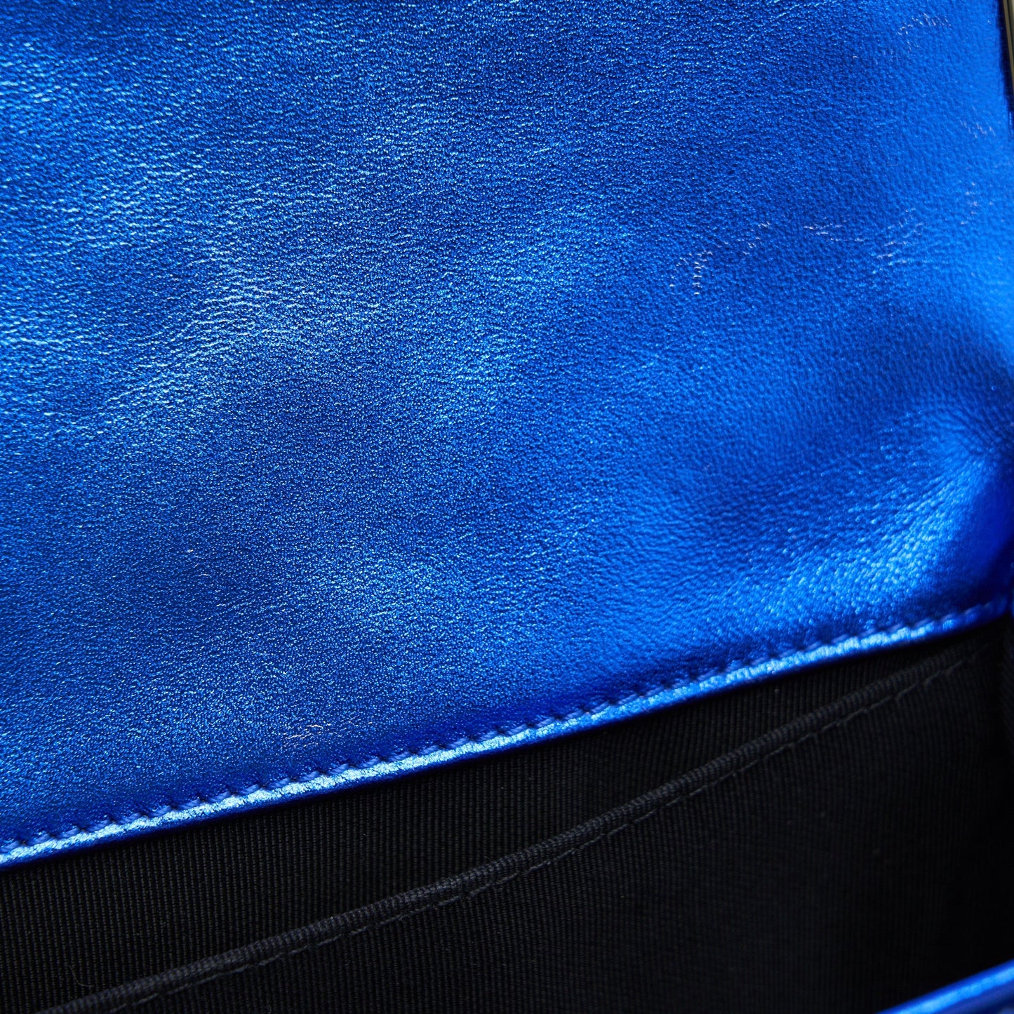 Chanel Medium Le-Boy Patent Electric Blue