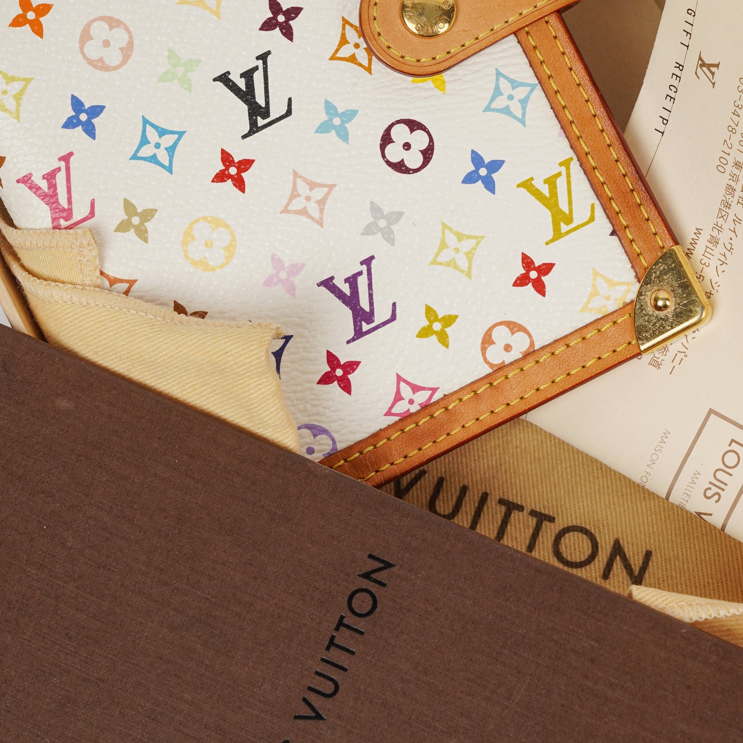 Louis Vuitton x Takashi Murakami White Monogram Multicolor Small Agenda/Notebook Cover