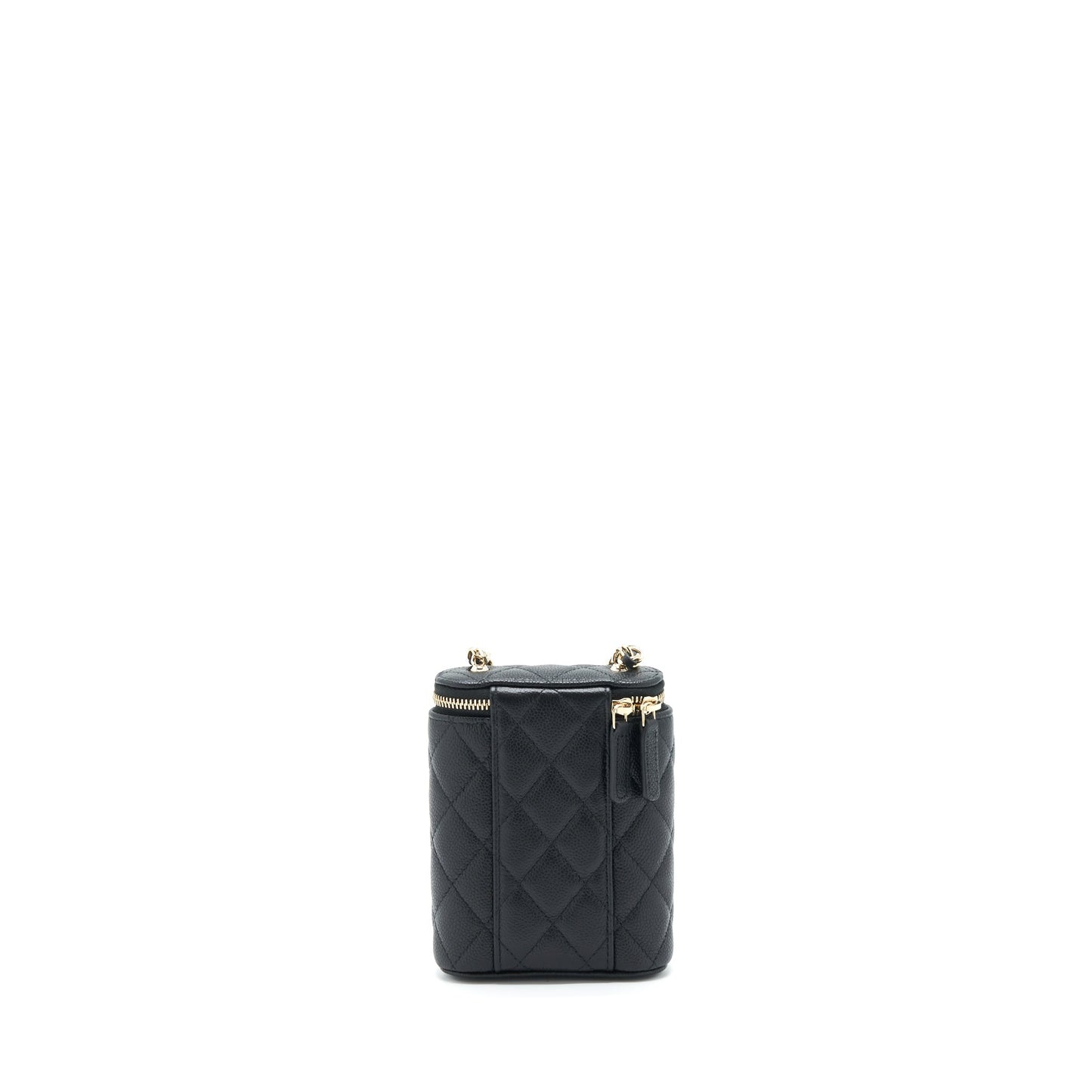 Chanel 22P Vertical Mini Vanity With CC Logo Chain Caviar Black L