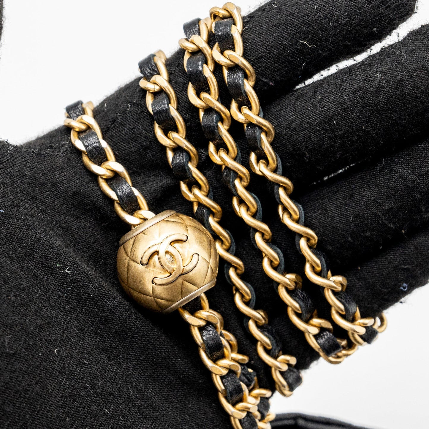 Chanel Pearl Crush Wallet On Chain Lambskin Black