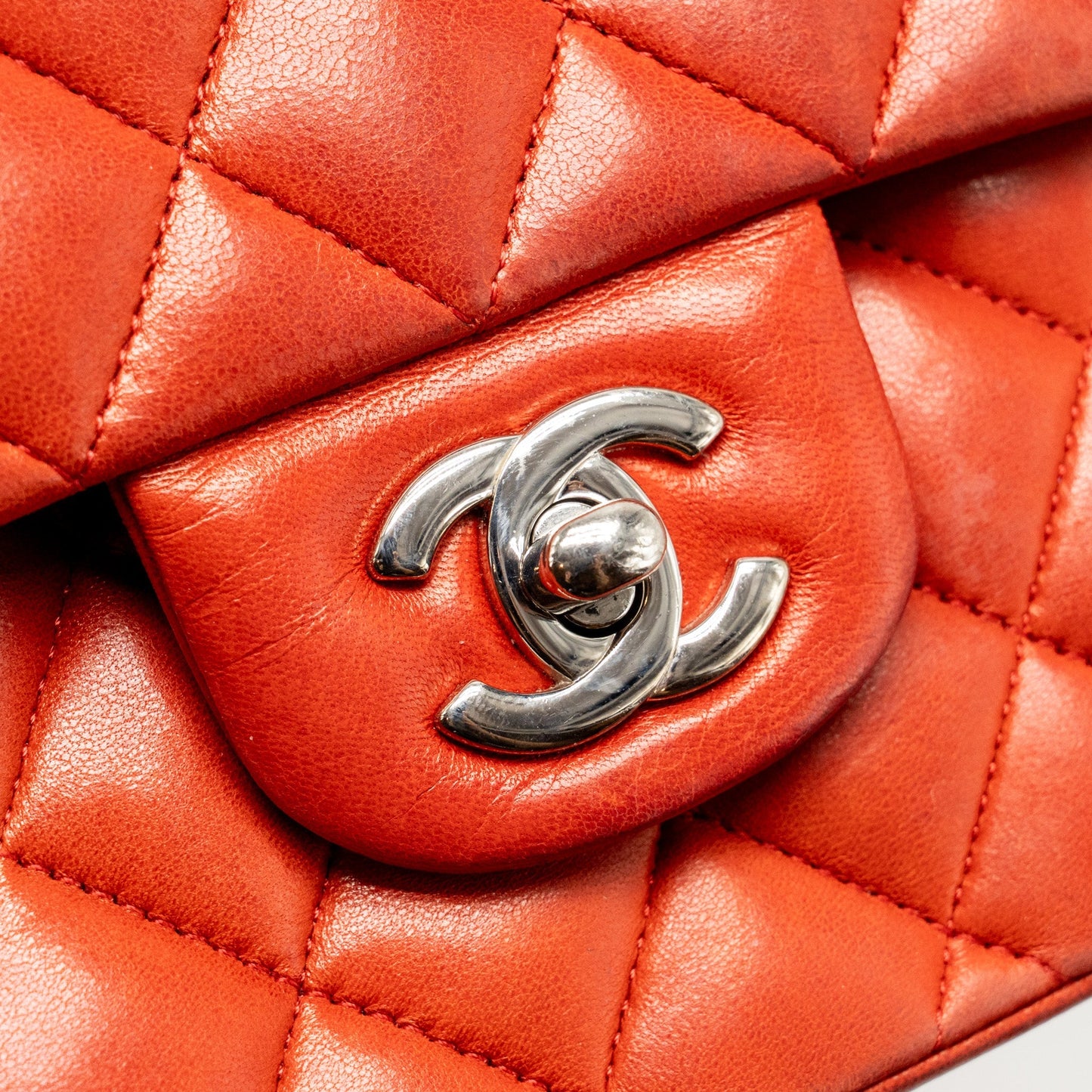 Chanel Medium Classic double flap bag lambskin red