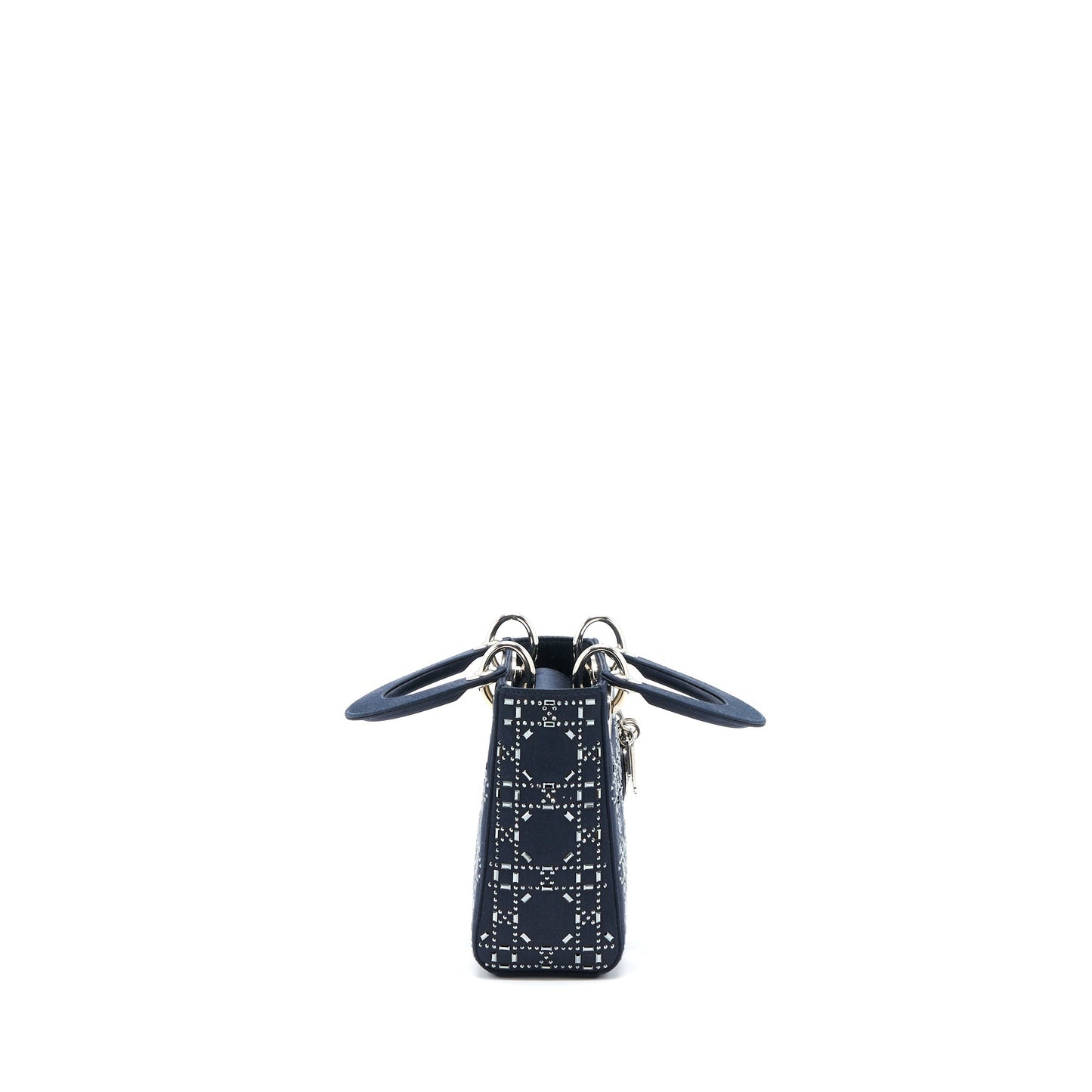 Dior Mini Lady Dior Stain Crystal Cannage Dark Blue