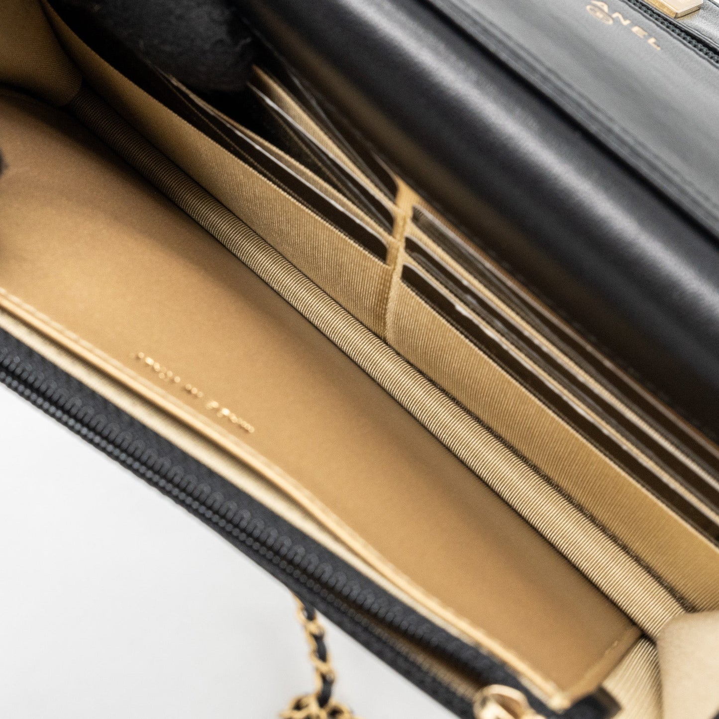 Chanel Pearl Crush Wallet On Chain Lambskin Black
